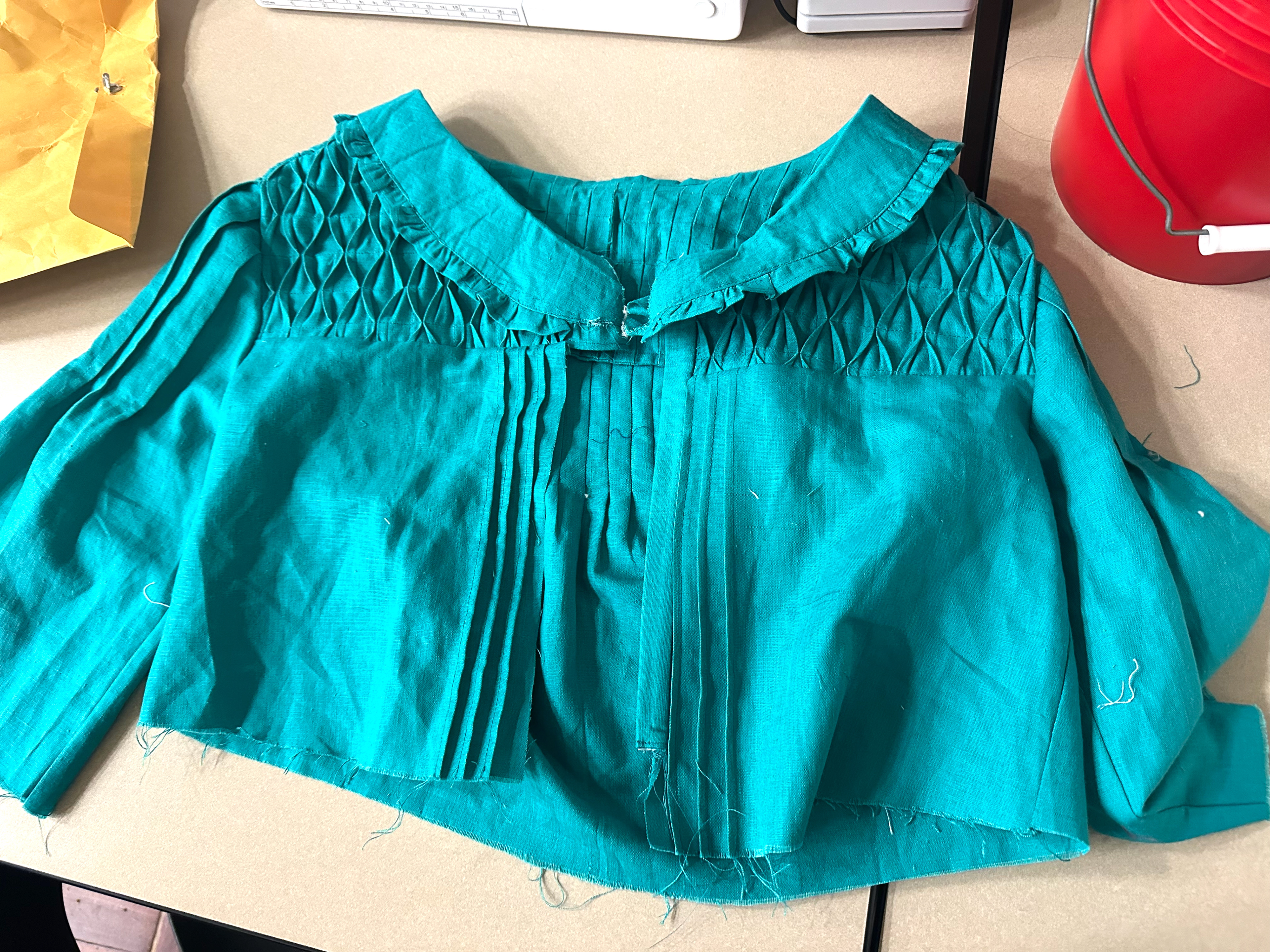 My process of planning the construction of the button placket.