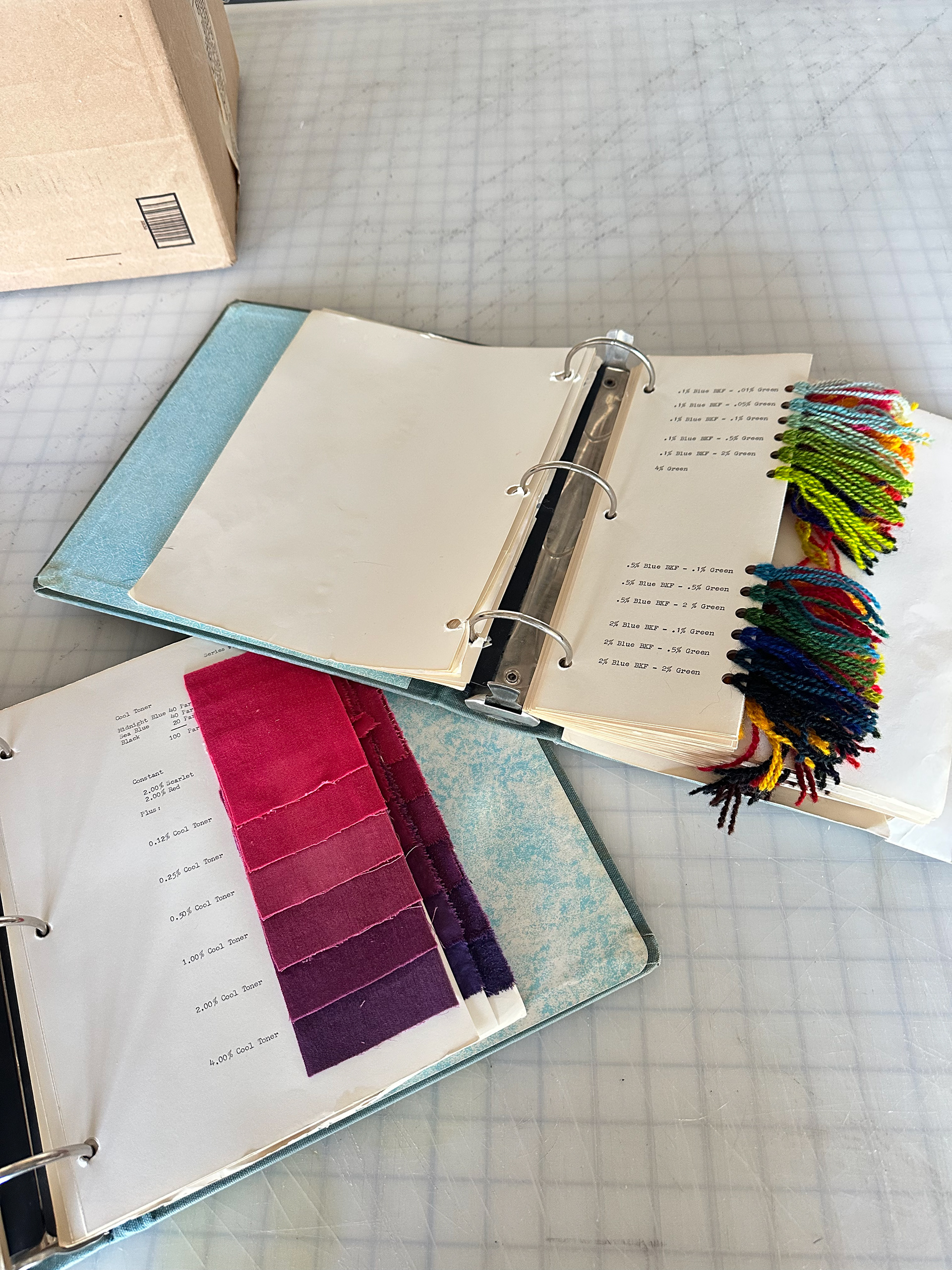 Picking out what color dye I wanted to use and the ratios needed.