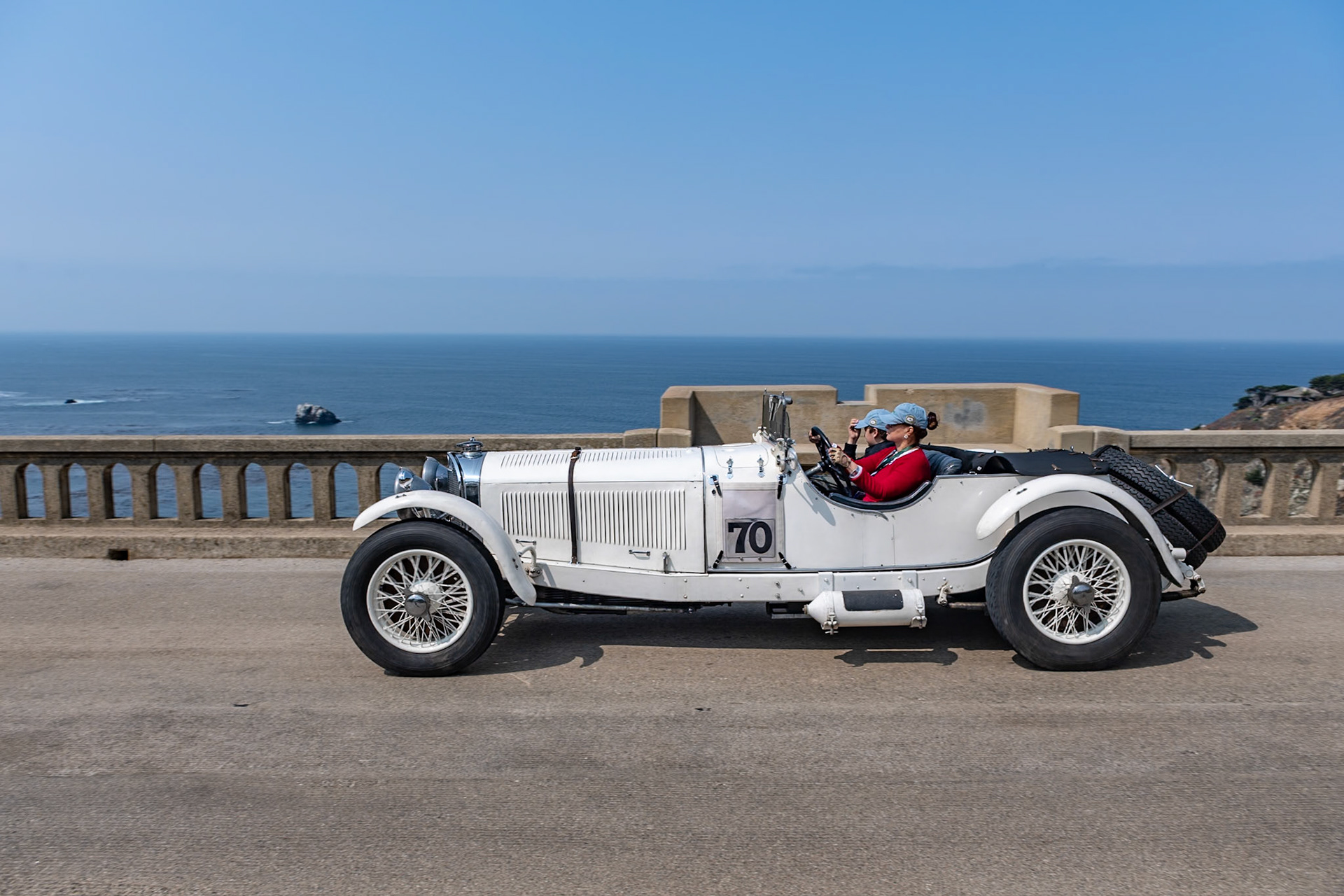 In mid-1928 a new version of the Mercedes-Benz S was produced, designated as the SS or Super Sport. Intended as a grand tourer, the SS used the 6-cylinder engine from the Type 630, but it was bored out to 7.1 liters, providing an additional 40 horsepower. With the supercharger engaged, the SS could produce 200 bhp. The car was so powerful that it easily beat almost all the cars of its era and could achieve a top speed well in excess of 118 mph. This car was originally built for Rudolf Caracciola for the 1929 Ulster Tourist Trophy race held on the Ards road circuit in Ireland. Caracciola went on the win that race and then later drove this car in the 1930 Irish Grand Prix, the 1931 German Grand Prix, and the 1931 Mille Miglia. The car was then purchased by Earl Francis Howe, who raced it in the United Kingdom, earning five first-place finishes. This car retains all of the original components and drivetrain and is in very original condition.