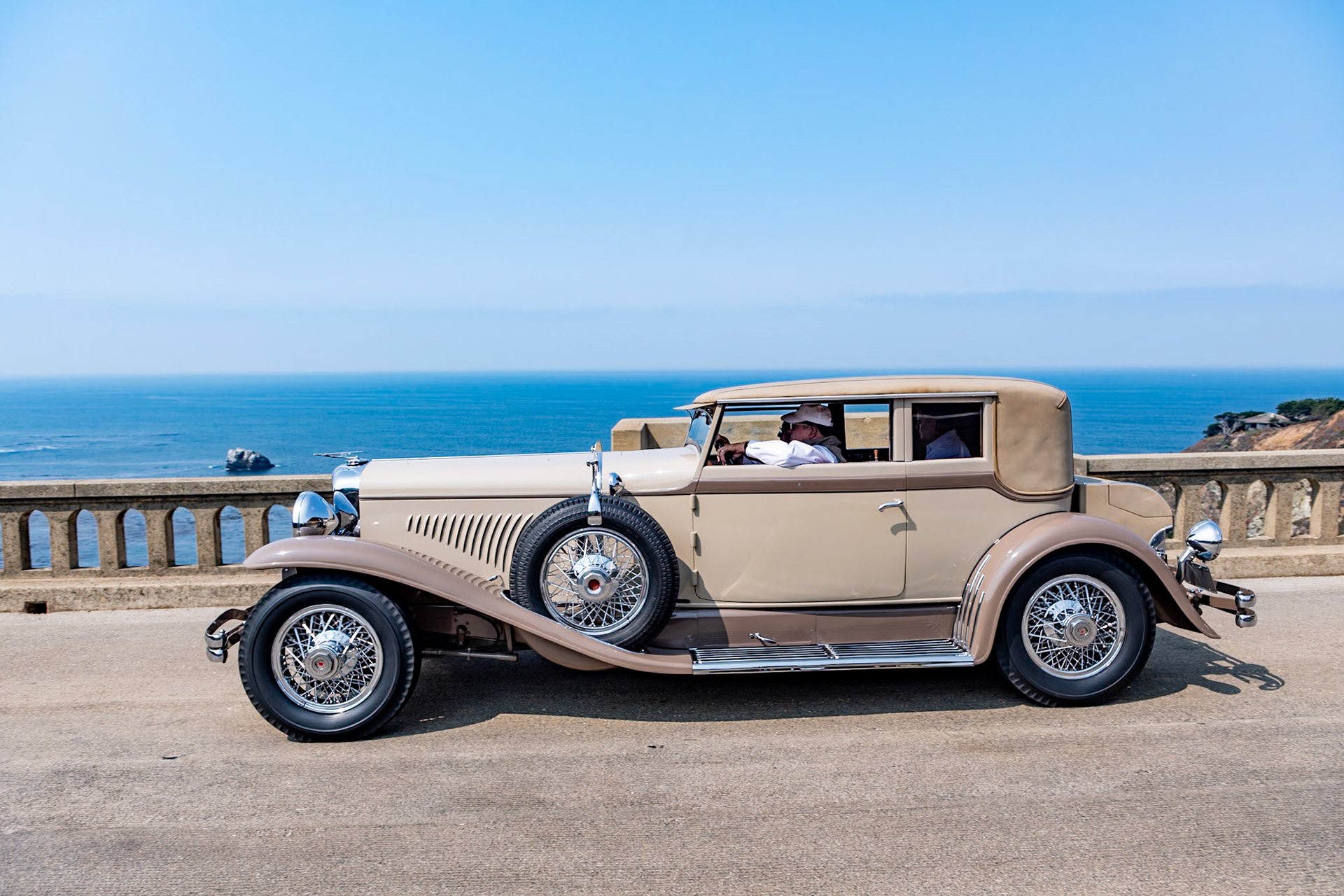 By 1928, when the Duesenberg Model J was introduced, enclosed coachwork was the predominant body style in America—although today, as with many exclusive marques, original closed cars are very rare indeed. The Rollston Company of New York was founded in 1921, and in 1927 Rudy Creteur was hired as chief stylist and was then responsible for most of Rollston’s designs. In all, Rollston bodied 57 Duesenberg Model Js, including this car (J-490), which is the only Duesenberg with this Rollston quarter-window closed Victoria Coupe body style. The car was cosmetically restored more than 50 years ago. Its has had a total of 13 owners although the previous owner had it for 52 years. This unique Model J was first presented at Pebble Beach in 1978 and has not been shown anywhere since then.