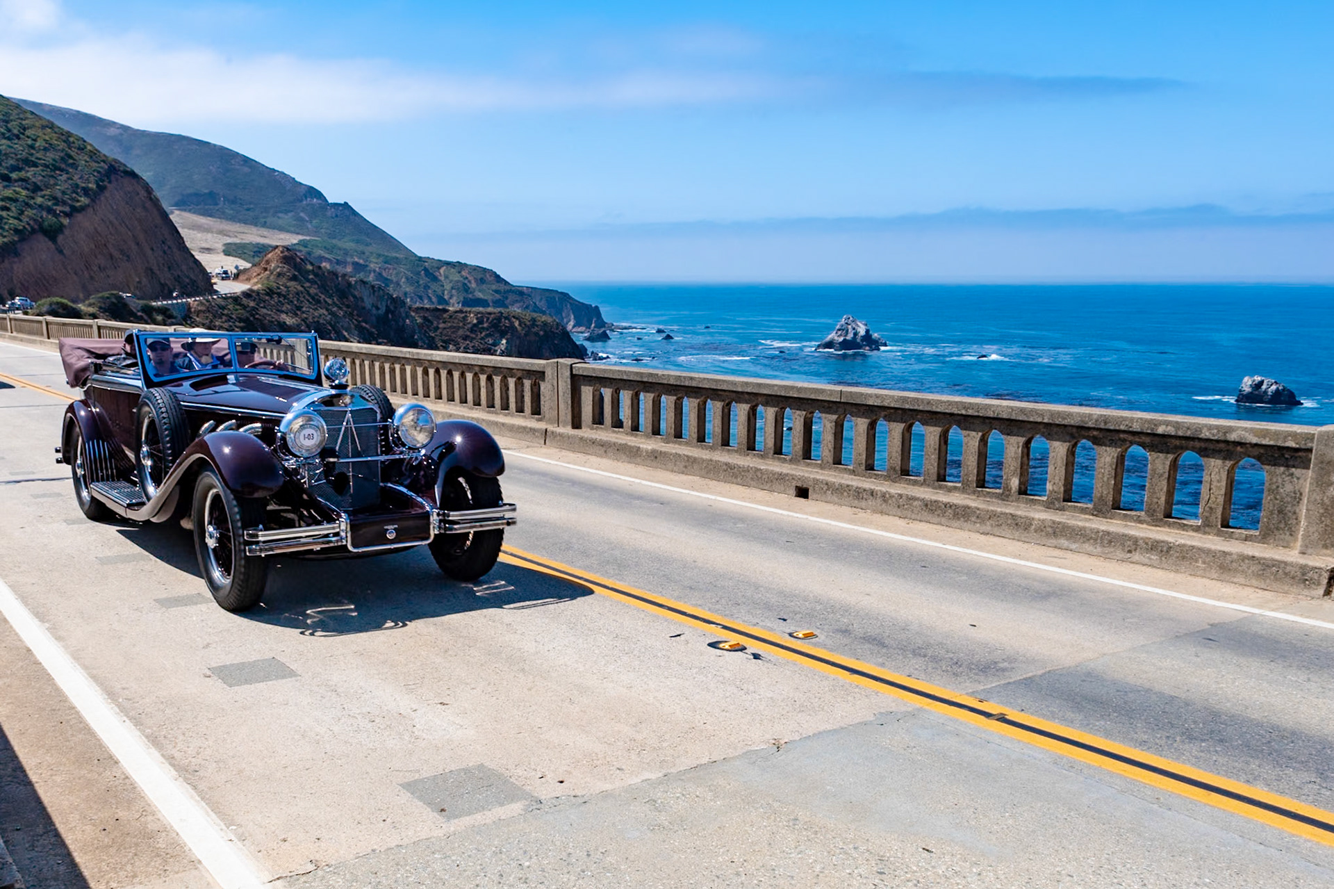 The Mercedes-Benz S and SS models were among the top luxury cars in the late 1920s and many were bodied by the best coachbuilders of the day. Carrozzeria Castagna was a popular choice for wealthy Europeans who wanted a car with bodywork that was beautiful yet understated. This particular Mercedes-Benz SS Castagna Tourer has simple lines on the exterior but a very luxurious interior. The car appears to be at speed even when at rest, due to the rakish slant of the front doors and the rear section of bodywork—and this perception is further accentuated by the length of the hood. The car is believed to have been owned at one time by the jazz singer Al Jolson. It has been in The Keller Collection since 1980, and it won its class at Pebble Beach in 1989.