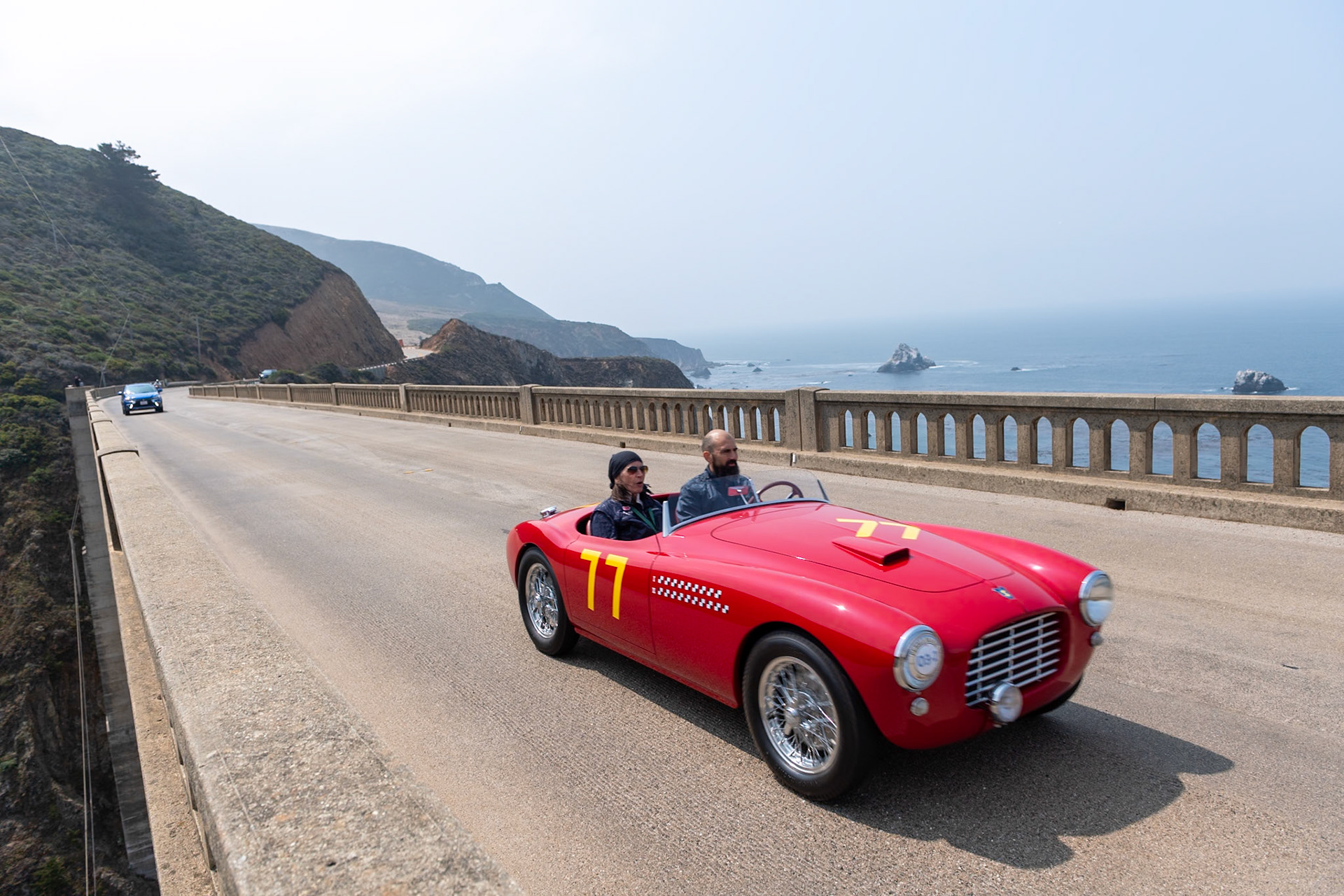 Siata introduced the 300BC, built purely for the American market, in 1951. The Barchetta bodywork was designed by Mario Revelli de Beaumont and built by Nuccio Bertone and Rocco Motto. The little sports cars featured either a 750 cc Crosley or 1100 cc Fiat engine, and due to its great handling, it easily competed with larger-engined Porsches, OSCAs, and MGs. This barchetta (chassis ST435BC) was nicknamed “Little Old 77” by its first owner, journalist and amateur race driver John Bentley. He raced the car for the 1954 season, starting with the 12 Hours of Sebring and ending with the Mount Washington Hillclimb. The car was then sold to Tony Pompeo, who continued to race it in 1955. Six more owners raced the Siata all over North America throughout the 1960s. Its current owner bought the car in 2011.