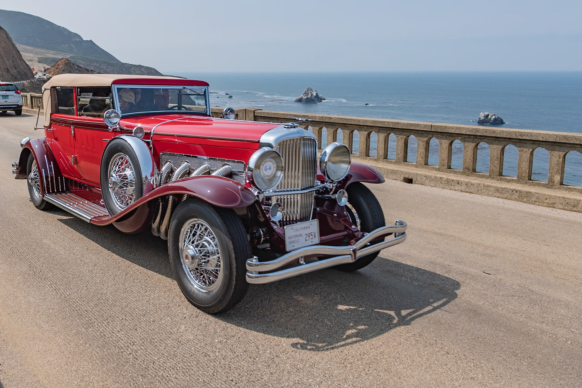 This Duesenberg Model J (J338) was originally fitted with an Arlington sedan body by Derham and used as a factory demonstrator. After several owners, the car was sold in 1944 to Mr. Marion Roberts of Grand Island, New York, where it joined another Duesenberg, (J127 on chassis 2152), which had originally been fitted with this LeBaron Convertible Sedan body. Both Duesenbergs were then sold to noted Duesenberg collector Homer Fitterling, who undertook a restoration on this Model J but sadly determined its original Derham body was beyond repair. A body swap was carried out, and the LeBaron Convertible Sedan was installed on the restored chassis of this car. Upon completion, the car was granted ACD Category One status by Duesenberg historian Fred Roe. More recently, the car spent a few years in the Petersen Collection. The current owner acquired it in 2013 and a new restoration has just been completed.