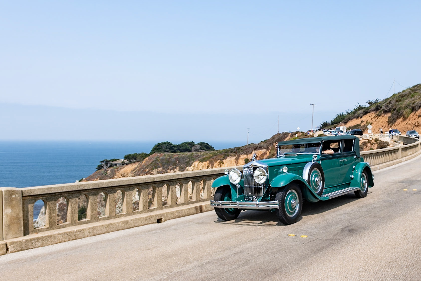 This Rollston Convertible Sedan is the only known Minerva Type AL with American coachwork. The 153½-inch wheelbase Type AL featured the Belgian automaker’s innovative 6.5-liter, 8-cylinder engine, which was both powerful and silent—and Rollston gave this one an elegant and dignified sedan body suitable for all occasions. The dashing slant-door design was possibly influenced by the Rolls-Royce Phantom I Windblown Coupe by Brewster, which had been shown in New York the year prior. Rollston improved on the Brewster design by matching the windshield and side pillars to the rake of the door lines, making the car look fast even when motionless. Originally ordered by Henry Walker Bagley and his wife, the tobacco heiress Nancy Reynolds, it went next to pioneering collector D. Cameron Peck of Chicago, and it was also once owned by Minerva connoisseur and author Gerald Rolph. A past Pebble Beach Concours class winner, this wonderful Minerva was acquired by the late and much missed Richard Stephens in 2015.