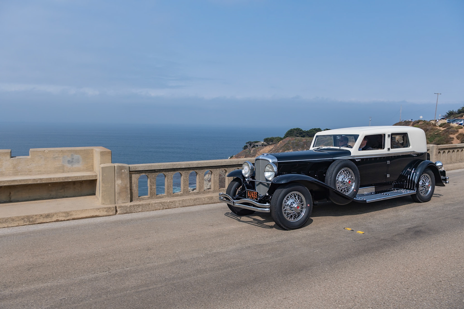 This distinctive Duesenberg J Town Limousine (J218) was ordered by Captain George Whittell and bodied by Murphy. The car’s aluminum body, along with its rakishly angled windshield surrounded by Murphy’s iconic “Clear-Vision” window pillars, was designed by Franklin Q. Hershey. Among its many features are a broad beltline of polished aluminum, seen on many of the Duesenbergs ordered by Whittell, but it has door vents in the hood rather than the usual louvers that are also a Whittell feature. The Captain retained the car until 1939, when he sold it to his friend George Newhall Jr., whose son restored it before showing the car at Pebble Beach in 1971. A year later, the car was purchased by William Harrah, and two more California collectors followed. Its current owner became its seventh keeper in late 2015. The car has been freshly restored for its second appearance at the Pebble Beach Concours d’Elegance.