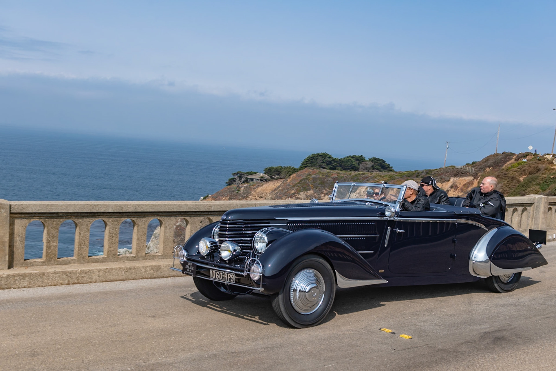 The last chassis completely designed and built by Delage was the D8-85, which was introduced at the Paris Auto Salon in 1934. This chassis was fitted with a 3.5-liter straight-8 engine. Fewer than 100 examples were built and very few remain today. This D8-85 was originally bodied by Henri Chapron and delivered to it first owner, Dr. Imbert in Algiers. In 1948, Dr. Imbert commissioned Robert Clabot, a coachbuilder in Alfortville, near Paris, to design more modern coachwork for his car. Clabot, who specialized in updating prewar cars, had been trained by Jacques Saoutchik where he developed his avant-garde style. The result was this unique Delage that owes a great deal to some of Gordon Buehrig’s many masterpieces. When the car was completed Dr. Imbert showed it at several European concours. The doctor kept the car until the 1960s when it went to live in the Netherlands where it was first restored. The car was later put on display at the Stichting Beheer Automobiel Museum.