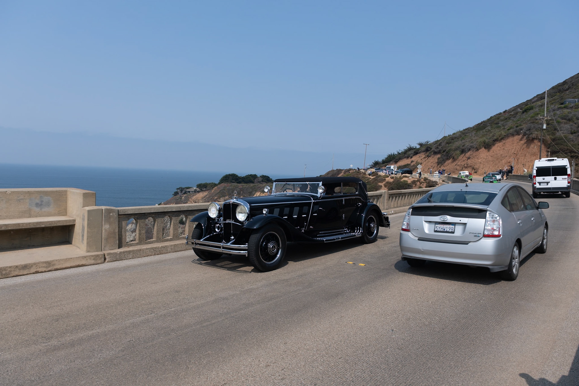 The giant Graf Zeppelin airship of 1928 was powered by the 12-cylinder Maybach engine, but the first Maybach motorcar to use the same Doppel Sechs (Double Six) engine was introduced in 7-liter form a year later. The name “Zeppelin” was reserved for the fabled 8-liter–engined DS 8, first shown at the Paris Auto Salon in 1930. This colossal automobile, weighing over 6,600 lbs, was fitted with Maybach’s revolutionary pre-selector transmission, which made driving the huge car a whole lot easier, and it was bodied by Karrosserie Spohn of Ravensburg, Germany. It was purchased by J. B. Nethercutt in 1968, after it was located in Warsaw, Poland. The acquisition took over a year, involved miles of red tape, and several trips to Warsaw. Once safely installed in the Nethercutt Collection, the Maybach was restored to its original splendor and was shown at many concours, including Pebble Beach. It was recently freshly restored.