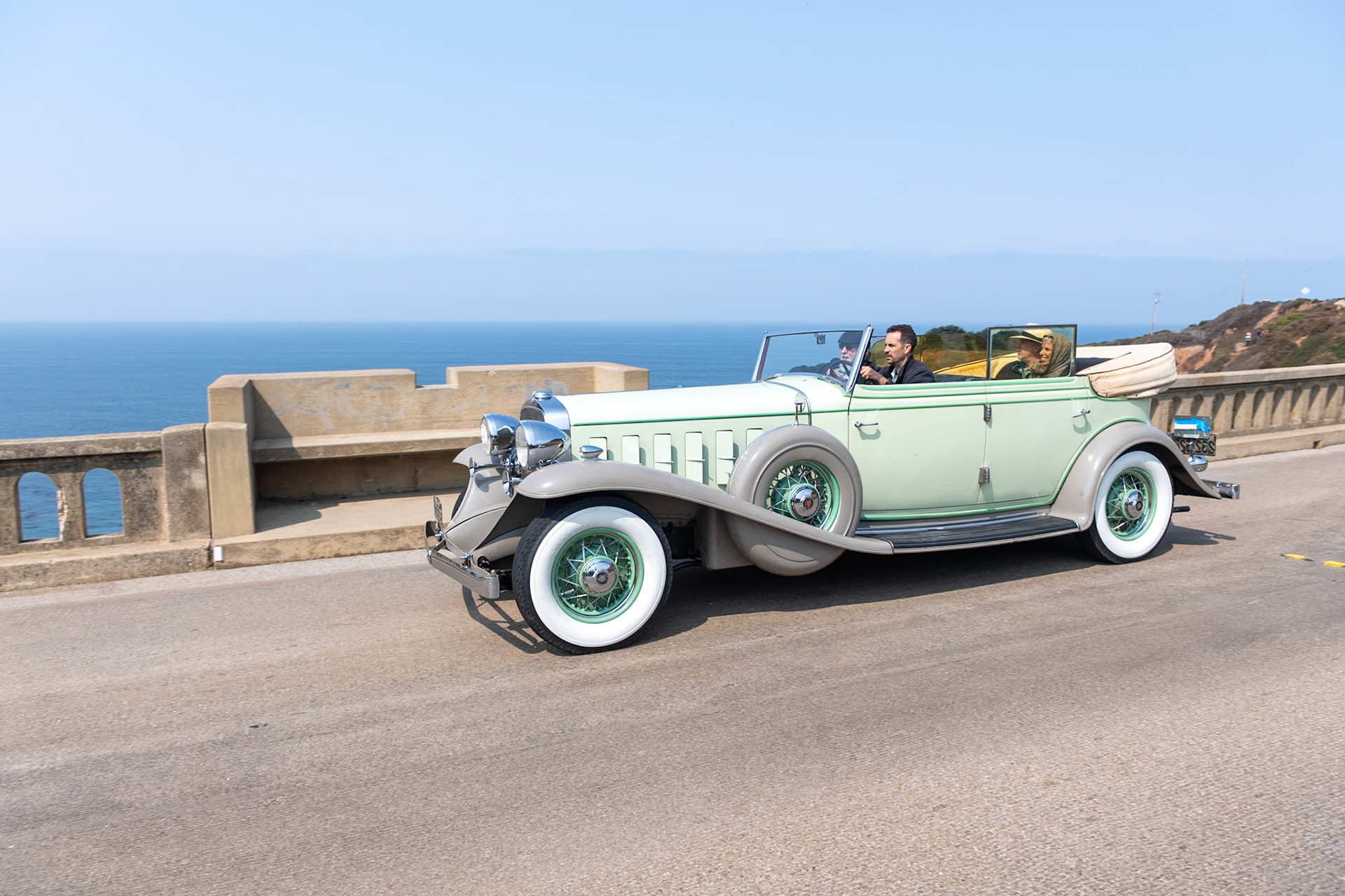 After being developed in secret, Cadillac’s V16 engine was proudly launched upon an unsuspecting public at the end of 1929. The only other V16 engine being developed at the time was that of Marmon. This Cadillac 452B All Weather Phaeton is one of only 13 examples designed by Cadillac’s chief stylist, Harley Earl, and bodied by Fisher. This car was first fitted with a Seven Passenger Sedan body, but before it was delivered, the factory received a rush order for a Phaeton, so the car was rebodied and delivered to Wilmer Hall of Virginia. He kept the car until 1976 when it went to Judge North of Maryland. During the 1950s, the car received a partial “refresh” to its body and fittings as well as repairs to the upholstery, but the rest of the car, including the instruments, engine, wheels, and driveline, remains unrestored.