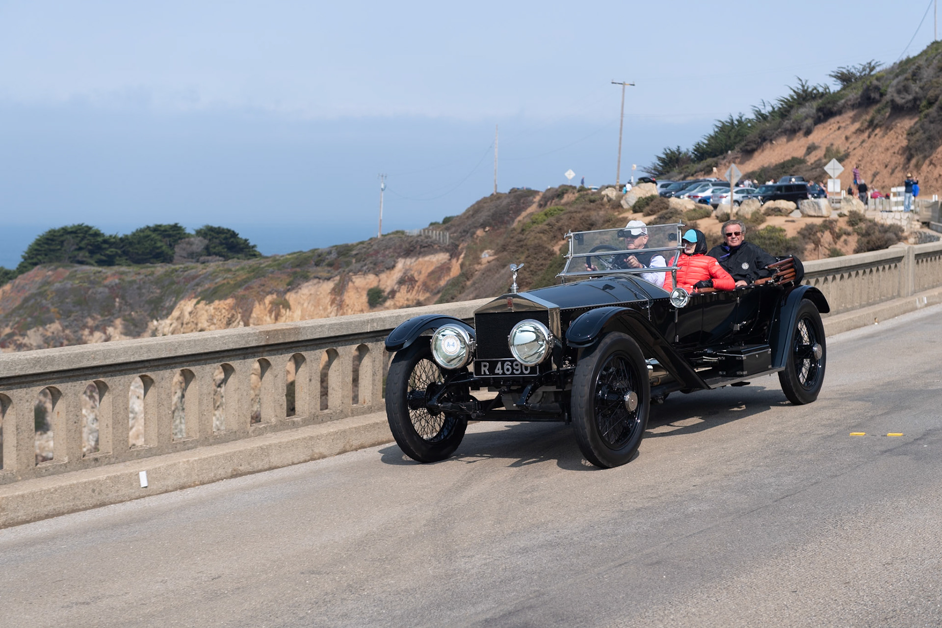 Rolls-Royce introduced the 40/50 HP model, later called the Silver Ghost, in 1907. In 1911, one of its main rivals, Napier, challenged Rolls-Royce to an endurance trial driving from London to Edinburgh, a distance of over 800 miles on largely unpaved roads. A Silver Ghost Holmes Tourer won the contest, establishing the model’s reputation as “the best car in the world.” Rolls-Royce subsequently introduced its sporty London to Edinburgh chassis with underslung, semi-elliptical rear springs allowing its body to rest much lower. Lightweight coachwork was usually specified for these chassis. This particular Silver Ghost (chassis 2015), the twenty-second built to this specification, was first delivered to the Marquis de Linares in Paris. It was later sold to a Spanish owner and its original body was lost. Today the car has been fully restored in its original style.