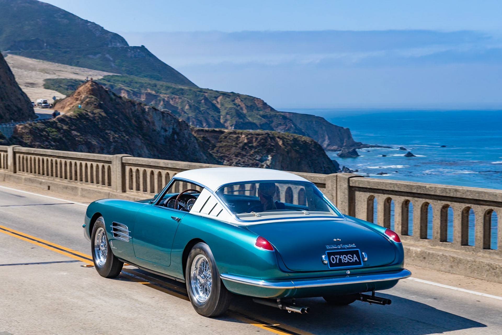This Superfast Coupe (chassis 0719SA), built on the 410 Superamerica chassis with a 4.9-liter engine, was created for the Dutch Ferrari collector and NART benefactor (and appropriately named) Jan de Vroom of New York City. De Vroom was an amateur racer who drove Ferraris at Sebring, Nassau, Palm Springs and Le Mans in 1957, along with George Arents, another of Luigi Chinetti’s NART financiers. This Ferrari was first displayed on the Pinin Farina stand at the 1957 Paris Auto Show and then the Turin Motor Show, and its sleek design later appeared on the cover of Sports Car Illustrated. The car was acquired by its current owner in 2003.