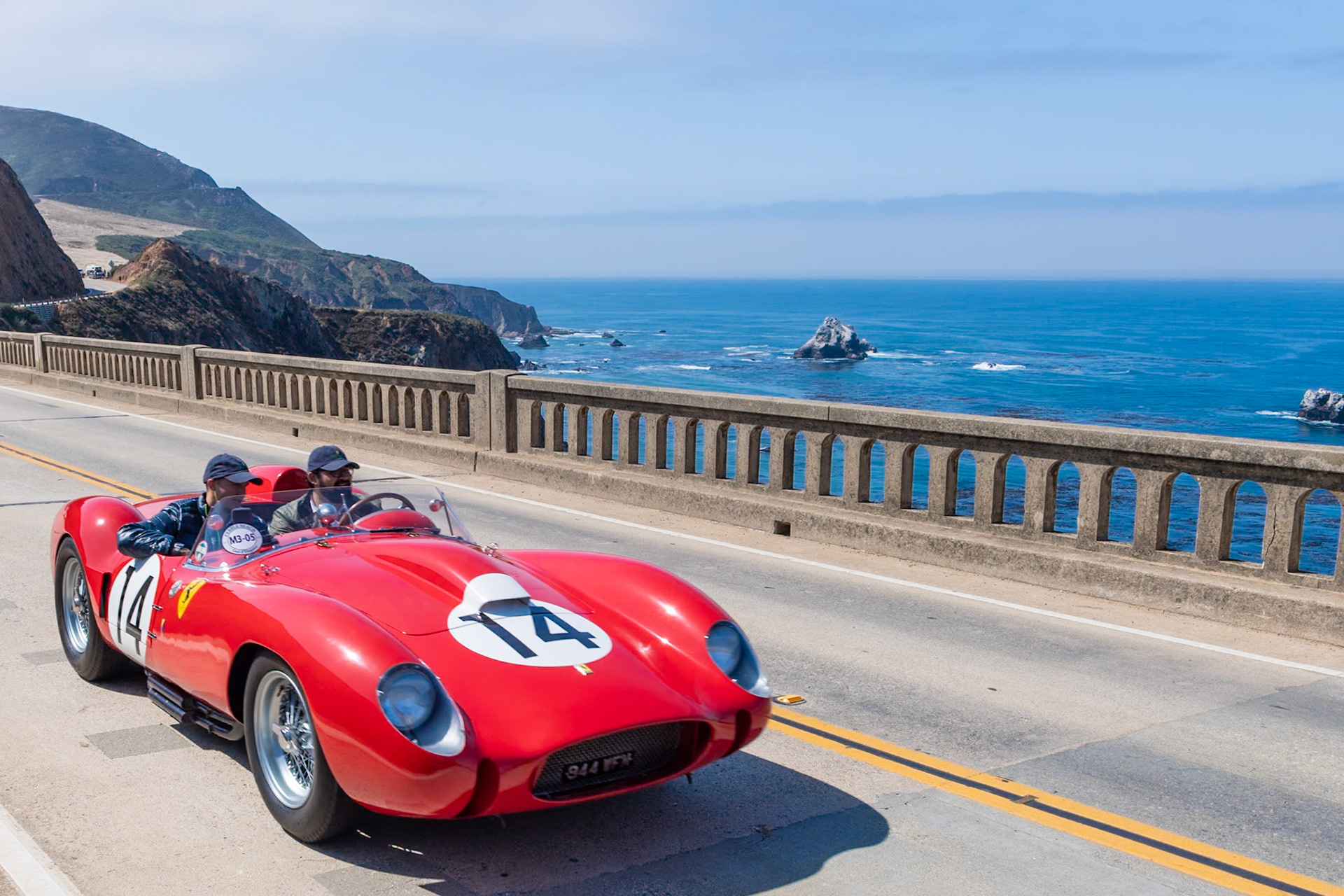 This Ferrari (chassis 0728) is one of the most famous of all Testa Rossas. It finished first overall at the 24 Hours of Le Mans in 1958 driven by Phil Hill and Olivier Gendebien, and it was third overall at that year’s Targa Florio driven by Mike Hawthorn and Wolfgang von Trips. It is an original left-hand drive Ferrari team car with outside door hinges and a fresh-air vent on the cowl (similar to 0666 TR). After the 1958 Targa Florio race, the car was converted at the Ferrari factory; the original pontoon fenders were removed for an envelope body. Several privateers later raced the car with a variety of different engines, as was normal at the time. It was sold eventually to Ferrari collector Pierre Bardinon in France, who reunited the car with its original engine. The current owner acquired the car in 2012.