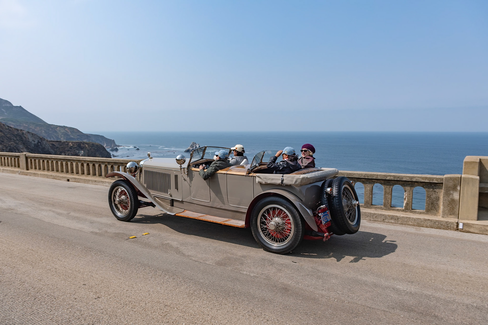 This Hispano-Suiza H6B Labourdette Tourer was the first Hispano bought by the internationally acknowledged Hispano-Suiza expert and much-missed Jules “J.” Heumann, who served as Chairman of the Pebble Beach Concours for nearly 30 years. The car was restored by J. at home over several years before being awarded Best of Show at Pebble Beach in 1972. This historic car is one of eight Hispanos owned by J. over the years, and it remained with him until his death in 2017. The Hispano-Suiza was the most expensive automobile in Europe during the 1920s, and the H6 series, introduced at the Paris Auto Salon in 1919, was generally acknowledged as the most advanced automobile design in the world. Its overhead-cam, 6-cylinder engine was derived from the Mark Birkigt–designed Hispano-Suiza aircraft engine, used by more than half of the airplanes flown during the First World War. Today this Hispano-Suiza is cared for by its new owners, the Keller family, and is shown in tribute to J.