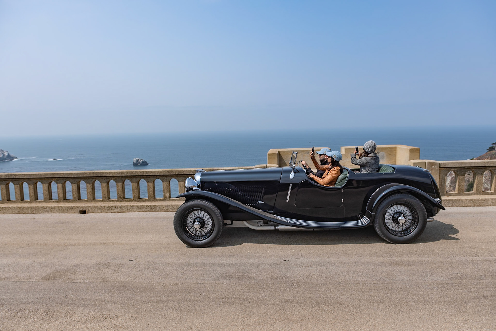 This Lagonda M45 was built by E. D. Abbott of Farnham, England, as a replica of the Lagonda factory’s short-chassis Rapide race car that was so successful in the Tourist Trophy and the 24 Hours of Le Mans. It was originally shown by Abbott at the 1934 London Motor Show, with these graceful flowing fenders, which differ from the cycle fenders seen on the race cars. It was bought straight off the stand by the Maharaja of Bhavnagar. The young Maharaja was a keen motorist, and owned many sporting cars in his lifetime. After arriving in India, the car remained with the royal family long after India gained its independence in 1947. In 1966, it was bought by an enthusiast in Ahmadabad who kept it until 1989 when its present owner was able to add it to a collection of former royal cars.