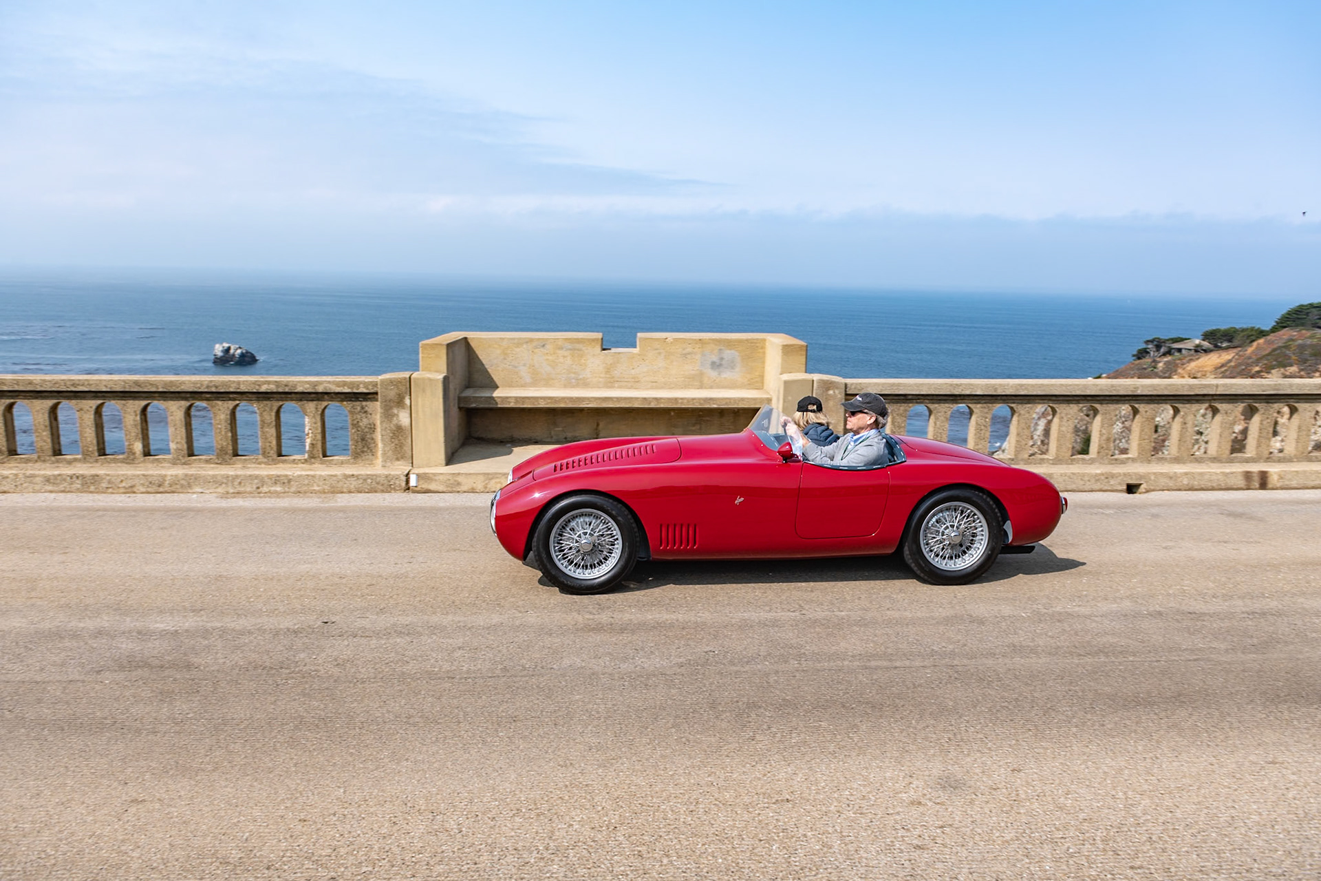 By 1953 the Maserati brothers had increased the capacity of their engines in order to compete with the new Porsche 550 in the 1500 cc and 2-liter classes. Among other improvements, the revised OSCA 2AD engine was fitted with a new double-overhead-cam head and twin side-draft DCO Weber carburetors. The new head made all previous OSCA engines almost obsolete, and many were returned to the factory to be modified. This OSCA MT4 2AD (chassis 1133) was the first MT4 built with the new 1450 cc motor, and it is one of only three OSCA spiders built with an aluminum body by Carrozzeria Frua. It also happens to be one of the most successful OSCAs ever raced in North America. It was first owned by Jim Simpson who, with teammate George Colby, finished fourth overall and second in class behind Stirling Moss in the 1954 Sebring 12 Hours race. Simpson later sold the car to Jim Kimberly, and the MT4 2AD continued to win. In the mid-1990s the car was partially restored.