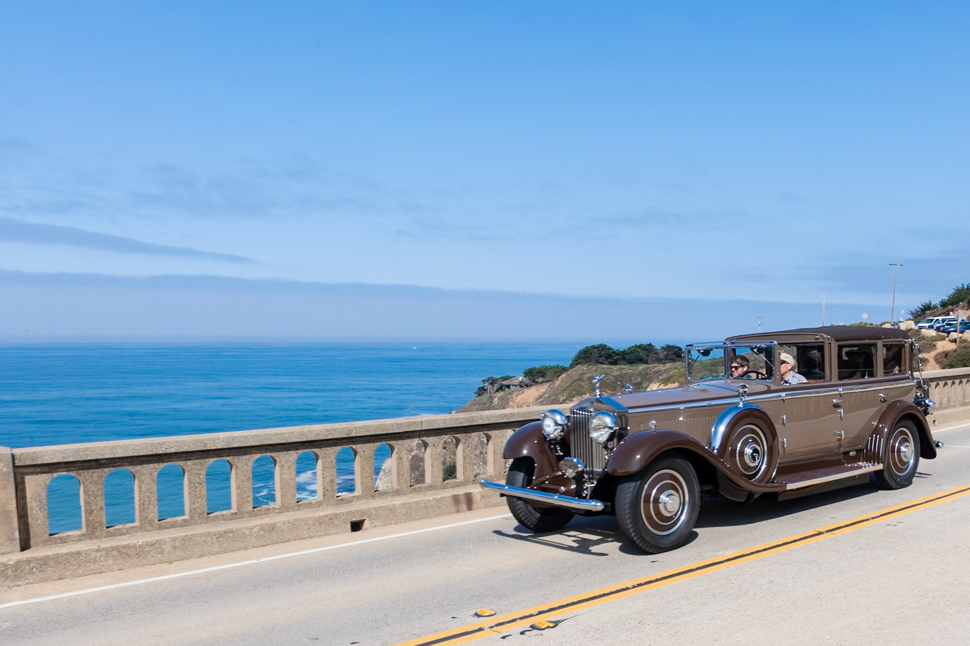 This 1933 Rolls-Royce Phantom II (chassis 282 AJS) was ordered by Mrs. W. H. Luden of the Luden’s cough drop company. She already owned an Isotta Fraschini Tipo 8A with a Castagna Landaulet body, and she commissioned the Brewster Body Company to transfer that body to her new Rolls chassis. The result was this elegant Phantom II, combining Italian style with British engineering and American accents like the Brewster-style running boards. The interior features an ingenious illuminated system for notifying the chauffeur, using any of several languages, to turn left, turn right, speed up, slow down, turn around or go home. When purchased by the Atwell family in 1984, this unique Rolls-Royce had been completely dismantled. It was restored over the course of five years.