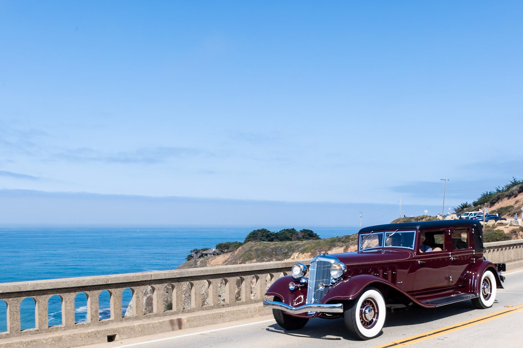 Chrysler went upmarket with their Imperial series, which began in 1926. All were fitted with 6-cylinder engines until the 8’s were introduced in 1931. The look of the CL Imperial is credited to industrial designer Alexis de Sakhnoffsky, who created several European prewar sports cars and whose work on the Cord L-29 brought him fame in the United States. All of the CL Imperial bodies with their long six-foot hood line were built by LeBaron on a 146-inch wheelbase. In 1933, Chrysler sold just over 150 CL Imperials and of those nearly a third were Close Coupled Sedans, but this is one of only four Close Coupled Sedans known to survive. It was owned and restored by the Chrysler “guru” Frank Kleptz in the mid-1990s. Its current owner bought the car in 2015 and restored it.