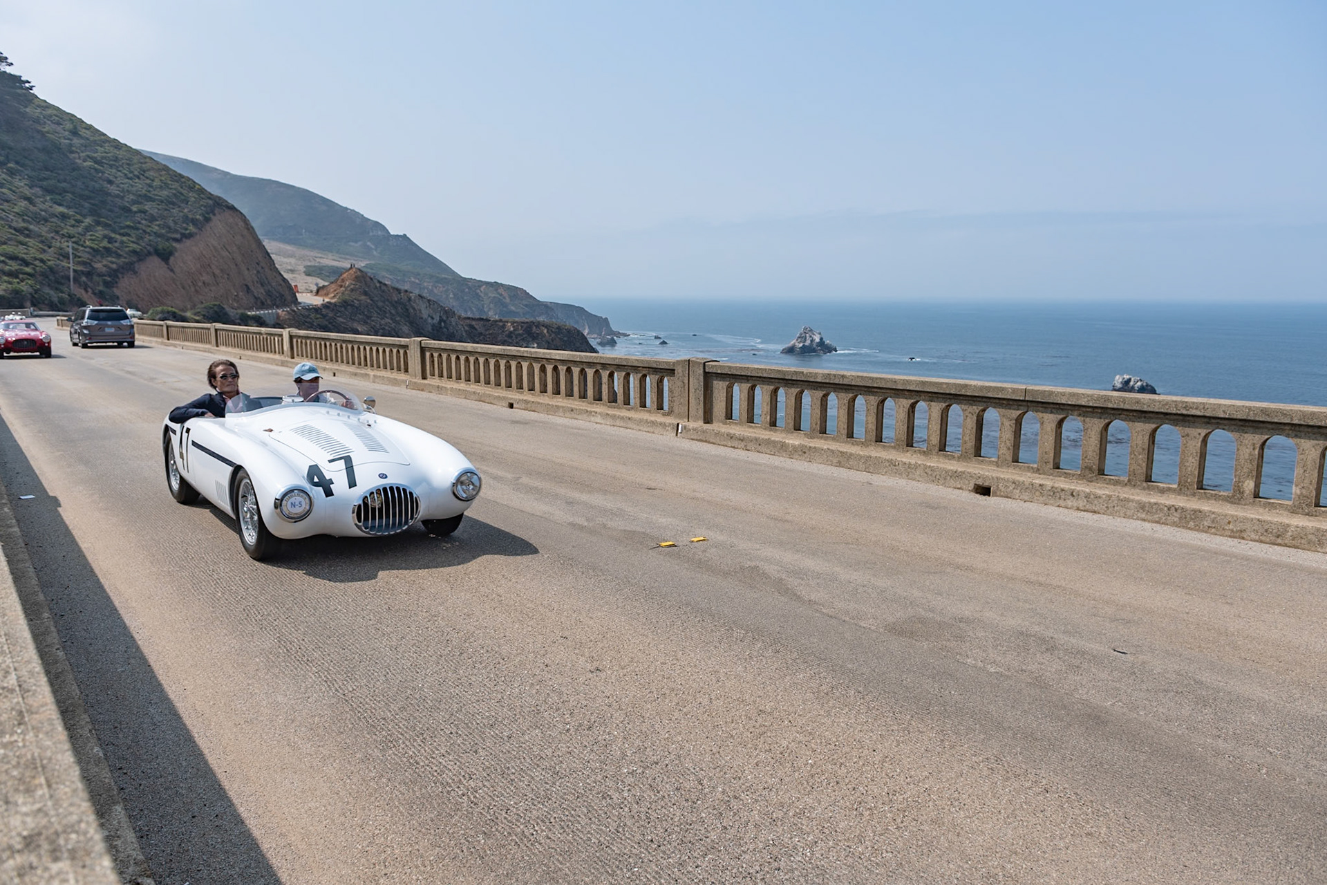 Rees Makins was the first owner of this OSCA MT4 Spider, which was ordered, with the larger 1350 cc engine, via the OSCA importer Edgar Fronteras in Chicago. It first raced at Le Mans in 1953 where it was driven by Phil Hill, then in his first 24 hour race there, and Fred Wacker, then president of the SCCA. Unfortunately, the car eventually retired with gearbox problems. After Le Mans, the car traveled to the United States, where Makins drove it for the 1953 and 1954 seasons, which included the Sebring 12 Hour race. There the car won its class. The car was so successful in 1954 that Makins won that year’s Class G USSRC Championship. The car was bought by its current owner in 2003 and has recently been restored to the American livery it wore at its first race at Le Mans.
