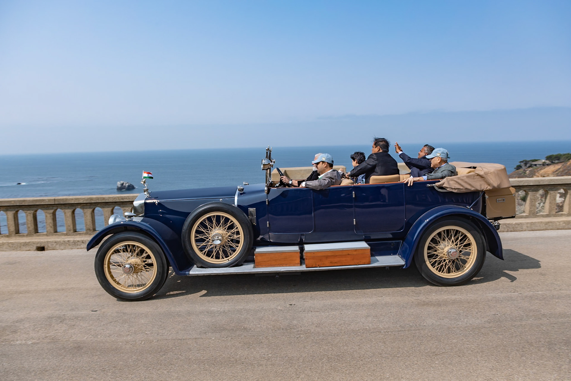 In 1896 Frederick Lanchester was the first person in Britain to successfully build a 4-wheeled, petrol-engined motor car. The Lanchester Engine Company Limited was later formed in 1899. After the end of the First World War the company introduced its 40 HP model, which had a 6.2-liter overhead-cam engine with Lanchester’s own patented 3-speed gearbox. The 40 HP was even more expensive than a Rolls-Royce Silver Ghost at the time and was ordered by many of the royal families of Europe. All the bodies were built at the Lanchester factory using lightweight cast duralumin alloy for the frames, giving the cars immense strength. This car was ordered by the Maharaja of Gondal and stayed with the royal family until 1988. The current owner has restored the car for its first trip to Pebble Beach this year.