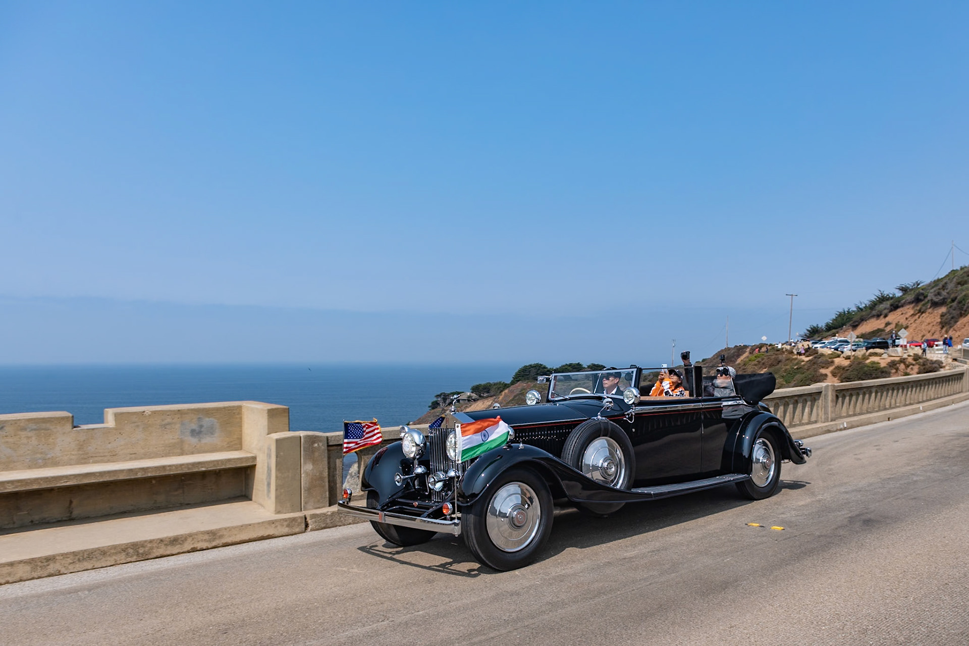 This Rolls-Royce Phantom II (chassis 3XJ) was ordered by the Maharaja of Darbhanga six days after inheriting his royal title. The car was originally fitted with a tourer body by Hooper and, as with many cars ordered by Indian royalty, it had a host of accessories. In 1935, the Maharaja sent the car back to England, selecting Thrupp &amp; Maberly to update the car’s appearance while retaining several features from the previous body, including the Grebel headlights and cowl-mounted searchlights. The result was this sporty 4-door tourer, which is the only known Phantom II built to this one-off design. The car remained in India for an additional 38 years and was featured in many motoring magazines. It returned to England in the late 1960s and has lived more recently in the United States. It was acquired by its current owner in 2015.