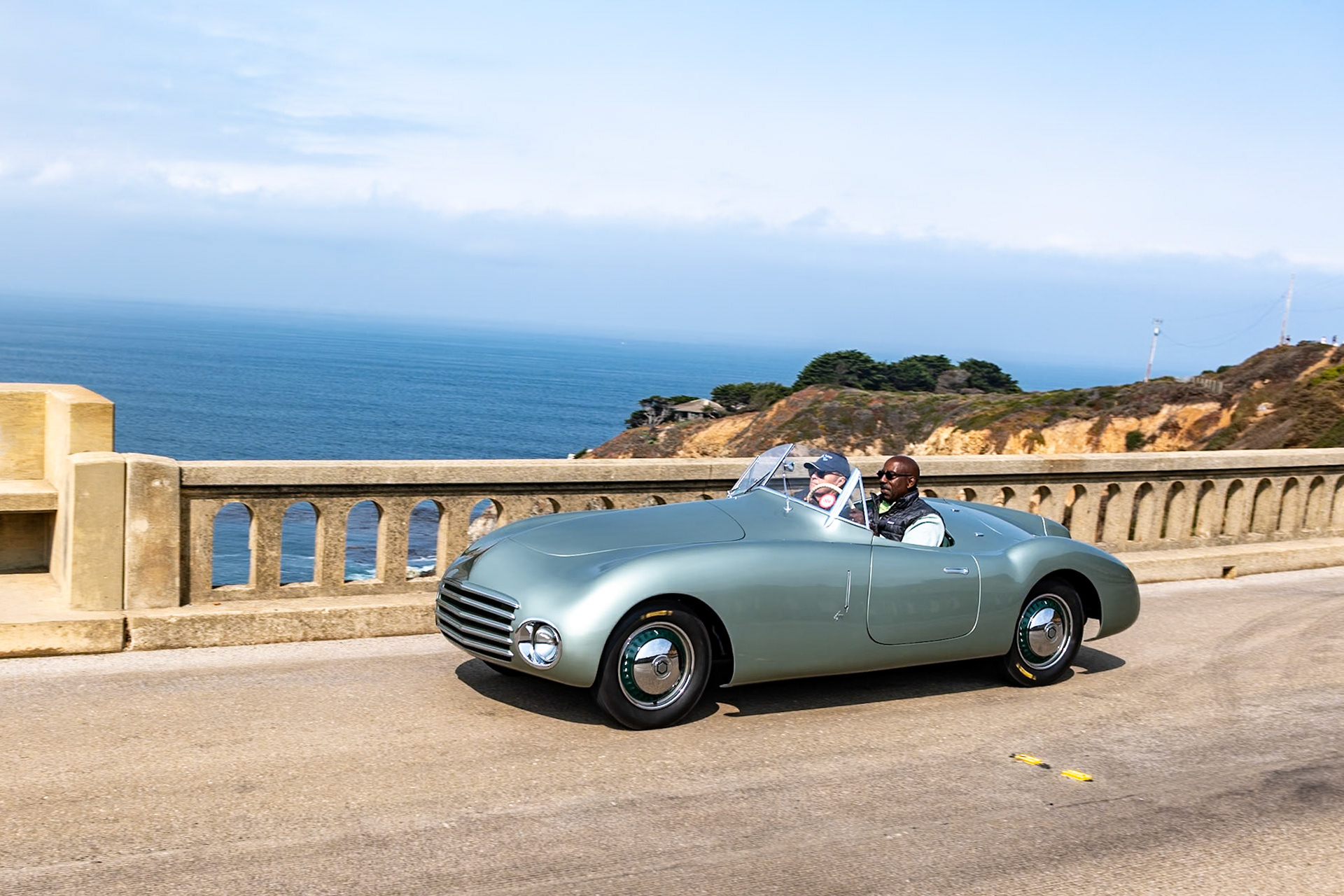The first Fiat 508 C, introduced in 1937, was a small family saloon powered by a 1,089 cc 4-cylinder overhead-valve engine. Using that rather diminutive prewar chassis, this unique little Fiat 1100 C Barchetta was the first car designed and built by Pietro Frua for his Carrozzeria Frua. It had its world premiere at the 1947 Concorso di Como Coppa Villa d’Este and, after winning second in class, was described in glowing terms in contemporary press reports. For the next three years, the car passed among a series of owners in Turin, but in 1950 it was sold to a Mr. Monti in Pavia, a town south of Milan, who retained the one-off sports car for the next 33 years. Then, after several more Italian owners, its current custodian entered it in the Mille Miglia Storica in 2016, just prior to its restoration back to its original color. He returned with the car to the Concorso d’Eleganza Villa d’Este in 2017, 70 years after making its concours debut.