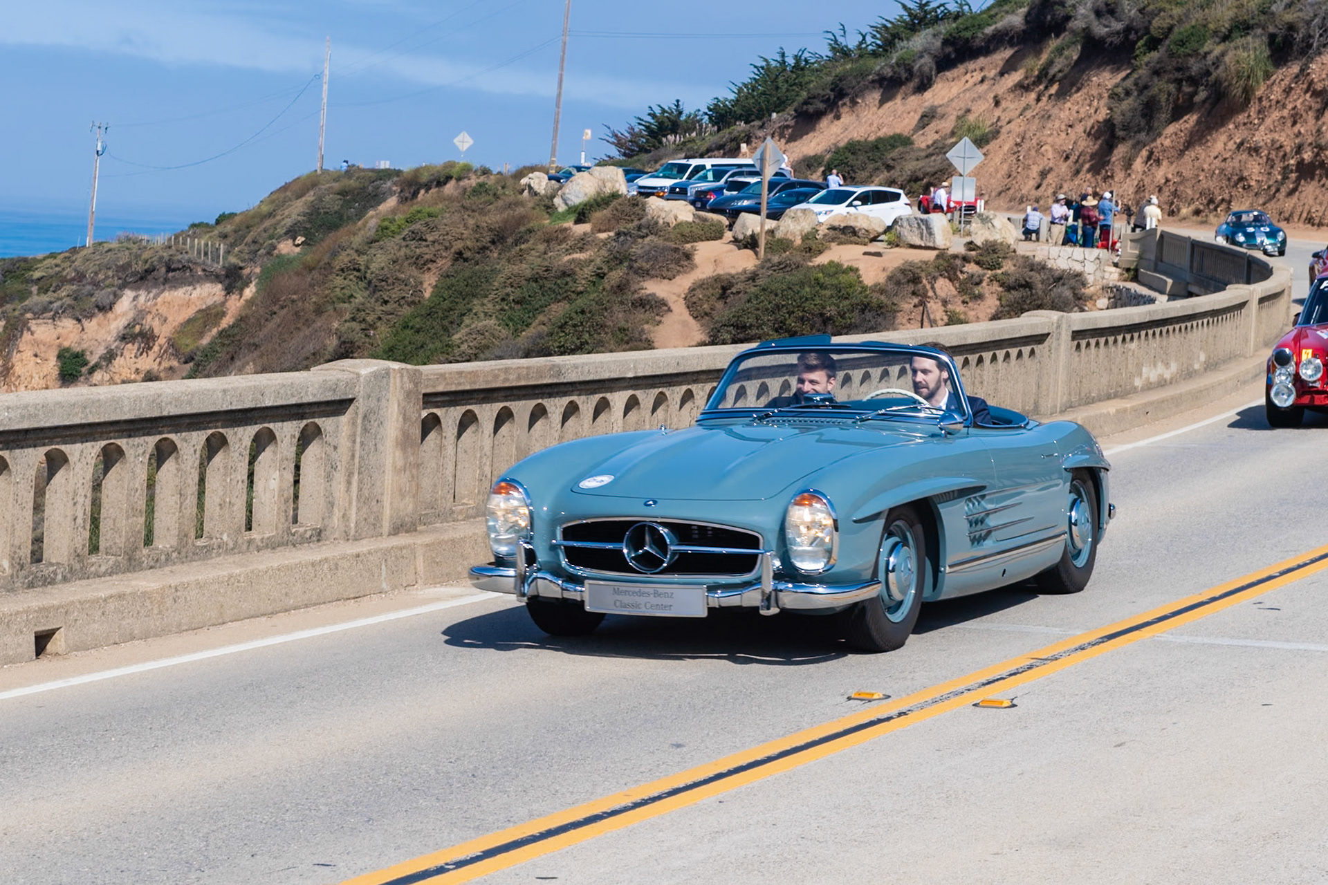 In the late 1950s Mercedes-Benz decided to introduce an open two-seat roadster to sit alongside their 300 SL Gullwing Coupes. US importer Max Hoffman is often quoted as the father of this Roadster because he saw a great opportunity to sell an open version of the 300 SL in America. The Roadster chassis was almost identical to that of the Coupe, but it had an improved suspension, it handled far better and, far more importantly, it was a lot cooler. A total of 1,853 Roadsters were built between 1957 and 1963. This example was restored at Mercedes-Benz Classic Center; it was refinished in its original paint color, DB 166 Blue-Gray, and the original seats were refurbished with original Mercedes-Benz leather. All of the car’s components are original and have matching numbers.