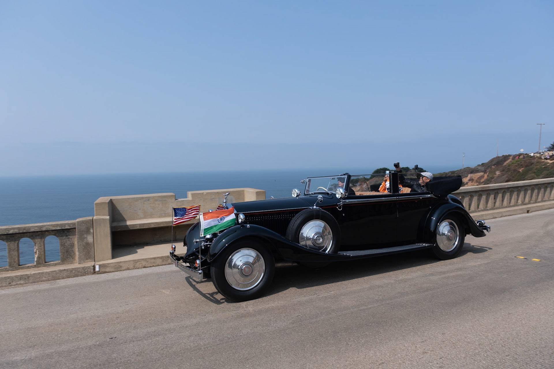 This Rolls-Royce Phantom II (chassis 3XJ) was ordered by the Maharaja of Darbhanga six days after inheriting his royal title. The car was originally fitted with a tourer body by Hooper and, as with many cars ordered by Indian royalty, it had a host of accessories. In 1935, the Maharaja sent the car back to England, selecting Thrupp &amp; Maberly to update the car’s appearance while retaining several features from the previous body, including the Grebel headlights and cowl-mounted searchlights. The result was this sporty 4-door tourer, which is the only known Phantom II built to this one-off design. The car remained in India for an additional 38 years and was featured in many motoring magazines. It returned to England in the late 1960s and has lived more recently in the United States. It was acquired by its current owner in 2015.