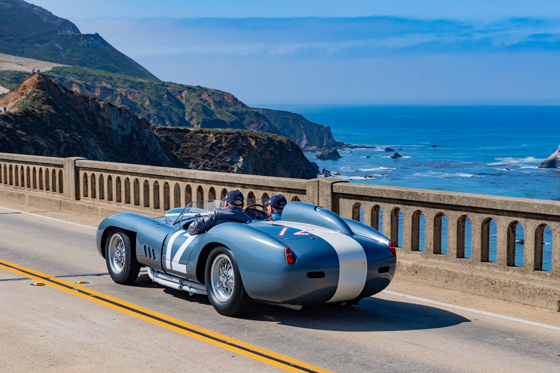 Three Ferrari 335 Sport Spyders with V12, 4-liter engines were built in 1957—and then Luigi Chinetti persuaded Enzo Ferrari to build one more. This Spyder (chassis 0764) was completed by Scaglietti at the end of 1958. It was first presented at the New York Auto Show and was soon nicknamed the “Super Testa Rossa.”  Alan Connell purchased the car and raced it at Road America, Watkins Glen, Daytona and Nassau in 1959 and 1960. Thereafter it was owned, driven and enjoyed by several different collectors, and in 1990 it was notably lent to Phil Hill to drive in the Mille Miglia Storica. The current owner acquired the Spyder in 2013.