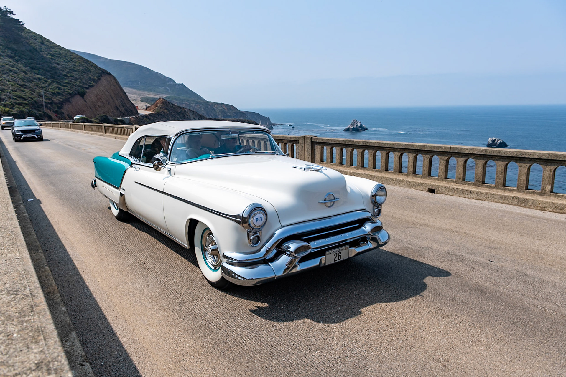 The Oldsmobile offering in the GM trio for 1953 was named the Fiesta, and it was the lowest production convertible of the three with just 458 examples built. Styling included the all-new General Motors wraparound windshield, special belt line dip and custom wheel treatments. The Fiesta sold for a whopping $5,717, over $2,500 more than the standard Oldsmobile 98 convertible. It was powered by Oldsmobile’s Rocket 303 cubic inch, V8 engine, which in its Fiesta configuration produced 185 horsepower. Special leather interiors and a full complement of accessories came as standard equipment, which made the Fiesta a very unique automobile. It is rarely seen today.