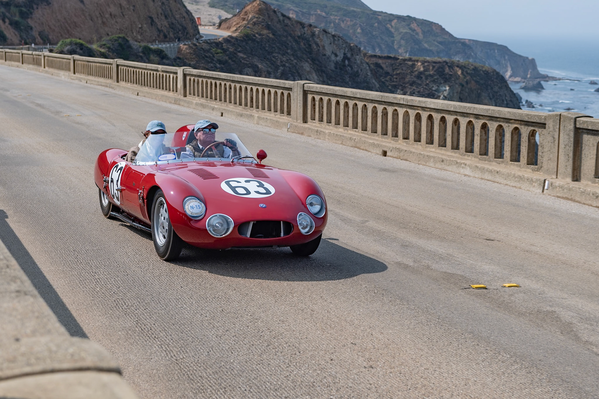 This little OSCA 750 S was known as “The Giant Killer.” Just 18 OSCA 750 S models were constructed, and all were intended for the 750 cc class in endurance racing to compete against the similar Lotus 11s, Fiat-Abarths, and Moretti 750s. The factory first entered a 750 at the 1956 24 Hours of Le Mans, and the car continued to race with various successes in Europe and the United States up until 1960. This car (chassis 769) is one of four OSCA 750s with a clamshell body. It was built by the factory for its first owner, John “Jack” Gordon, and in its first race season, it placed twelfth overall and first in its class at the 1960 Sebring 12 Hours, driven by Gordon and John Bentley. During the next five seasons, the car was raced at Sebring three more times and then at almost all the SCCA race meetings in the Northeast and Midwest, finishing in the top three places in over 80 percent of those races. Later owners included Peter Wessel and Oliver Collins, the latter of which raced it in 25 vintage races. The car was restored in the 1980s, and its current owner bought it in 2014.