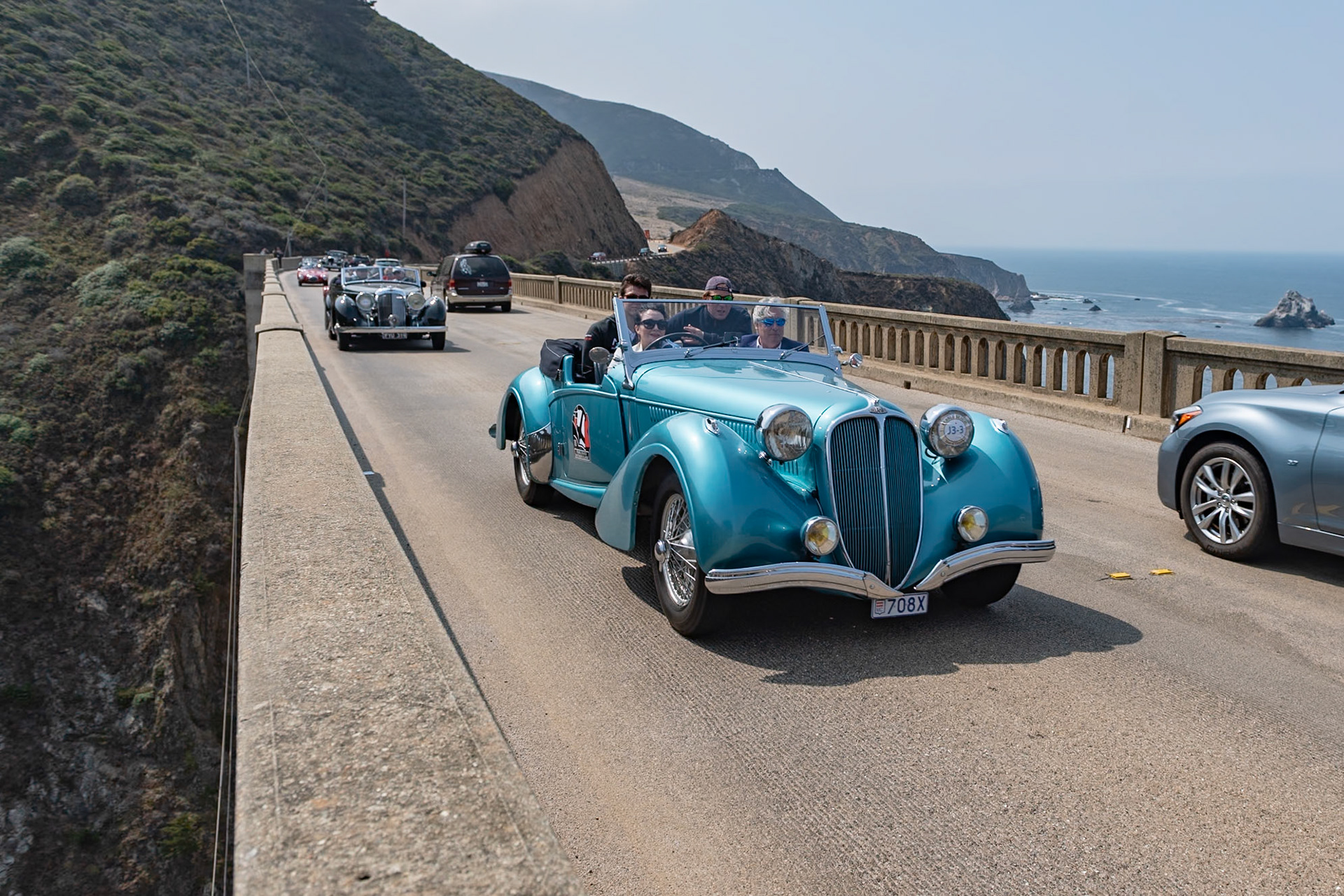 This unusual Delahaye 135 M (chassis 49315) is one of only two such Delahayes with Roadster bodies built by the Carlton Carriage Company of London. Carlton was well known for its open bodywork on many different European chassis throughout the 1920s and ’30s. This car’s first owner was amateur race driver Joe Fry, a member of the Fry’s Chocolate Company family. He competed with the Delahaye in many prewar sprints and hill climbs. The car remained in his ownership until his untimely death in July 1950 while practicing for the Blandford Hill Climb. Subsequent owners also campaigned the car in England, then it was purchased by collector Nick Harley and taken to the South of France. He restored the car before selling it to its current owner in 2017.