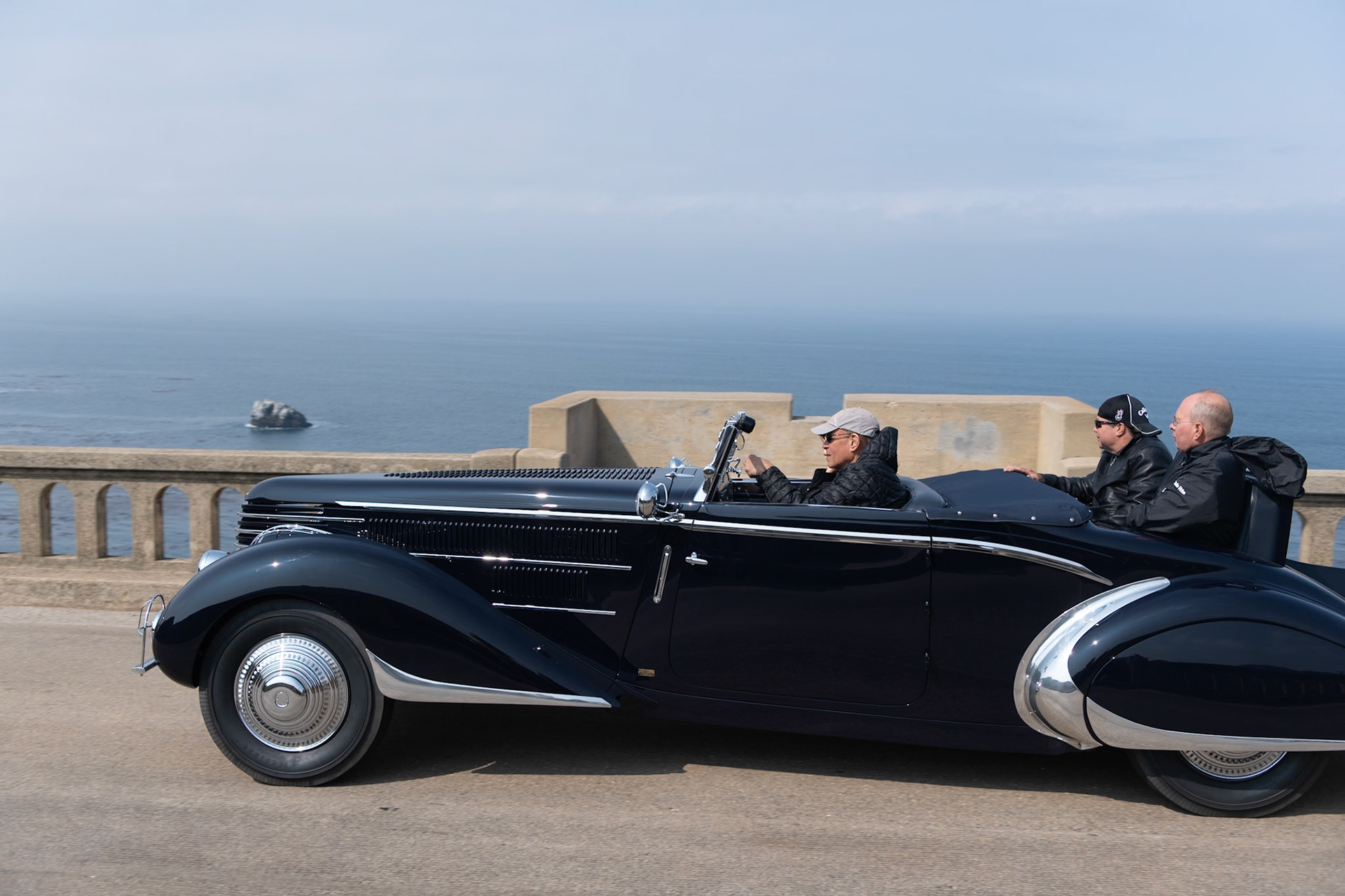 The last chassis completely designed and built by Delage was the D8-85, which was introduced at the Paris Auto Salon in 1934. This chassis was fitted with a 3.5-liter straight-8 engine. Fewer than 100 examples were built and very few remain today. This D8-85 was originally bodied by Henri Chapron and delivered to it first owner, Dr. Imbert in Algiers. In 1948, Dr. Imbert commissioned Robert Clabot, a coachbuilder in Alfortville, near Paris, to design more modern coachwork for his car. Clabot, who specialized in updating prewar cars, had been trained by Jacques Saoutchik where he developed his avant-garde style. The result was this unique Delage that owes a great deal to some of Gordon Buehrig’s many masterpieces. When the car was completed Dr. Imbert showed it at several European concours. The doctor kept the car until the 1960s when it went to live in the Netherlands where it was first restored. The car was later put on display at the Stichting Beheer Automobiel Museum.