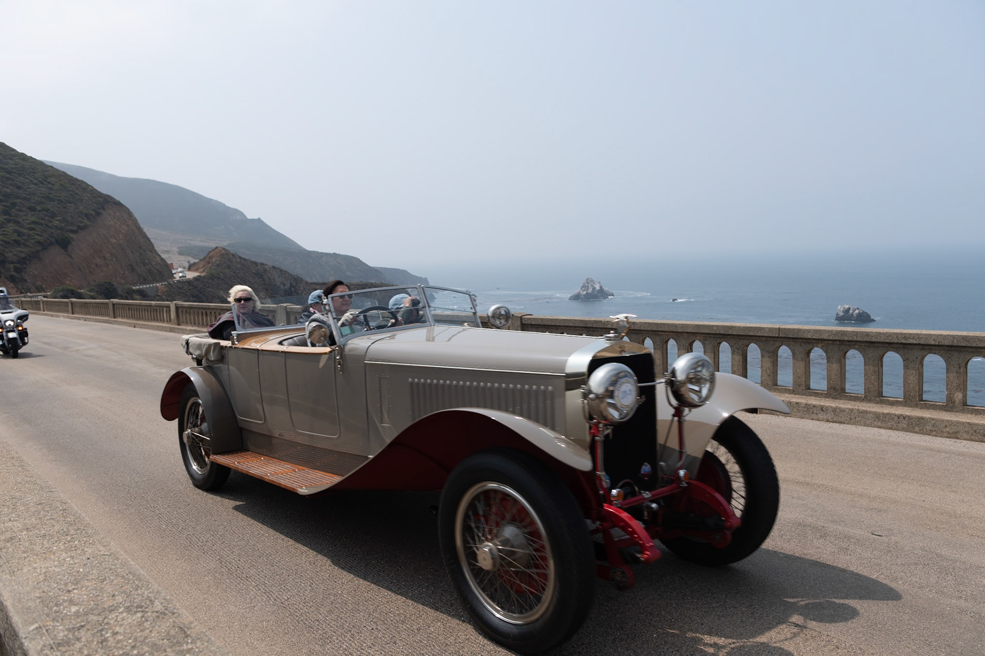 This Hispano-Suiza H6B Labourdette Tourer was the first Hispano bought by the internationally acknowledged Hispano-Suiza expert and much-missed Jules “J.” Heumann, who served as Chairman of the Pebble Beach Concours for nearly 30 years. The car was restored by J. at home over several years before being awarded Best of Show at Pebble Beach in 1972. This historic car is one of eight Hispanos owned by J. over the years, and it remained with him until his death in 2017. The Hispano-Suiza was the most expensive automobile in Europe during the 1920s, and the H6 series, introduced at the Paris Auto Salon in 1919, was generally acknowledged as the most advanced automobile design in the world. Its overhead-cam, 6-cylinder engine was derived from the Mark Birkigt–designed Hispano-Suiza aircraft engine, used by more than half of the airplanes flown during the First World War. Today this Hispano-Suiza is cared for by its new owners, the Keller family, and is shown in tribute to J.
