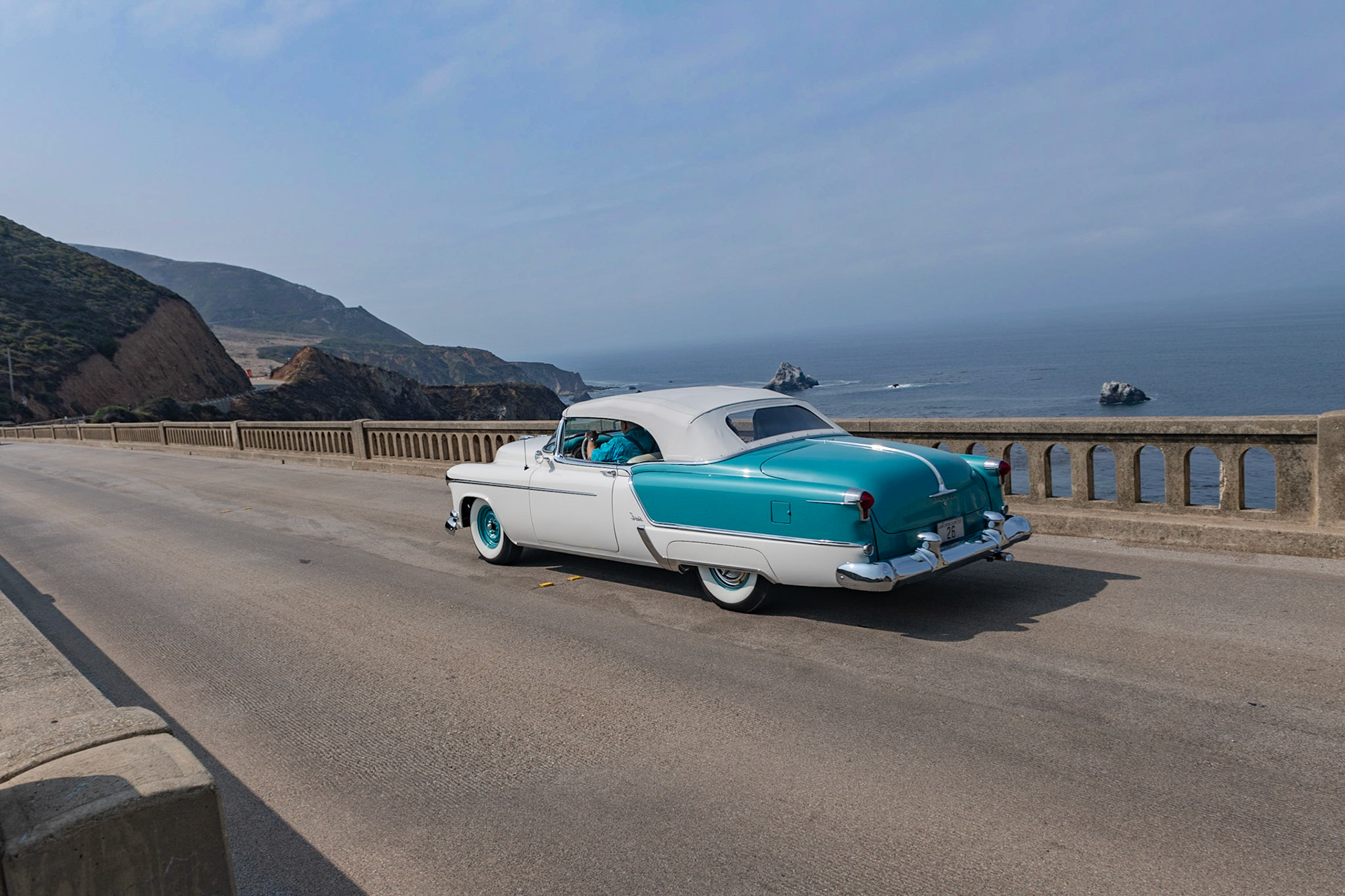 The Oldsmobile offering in the GM trio for 1953 was named the Fiesta, and it was the lowest production convertible of the three with just 458 examples built. Styling included the all-new General Motors wraparound windshield, special belt line dip and custom wheel treatments. The Fiesta sold for a whopping $5,717, over $2,500 more than the standard Oldsmobile 98 convertible. It was powered by Oldsmobile’s Rocket 303 cubic inch, V8 engine, which in its Fiesta configuration produced 185 horsepower. Special leather interiors and a full complement of accessories came as standard equipment, which made the Fiesta a very unique automobile. It is rarely seen today.