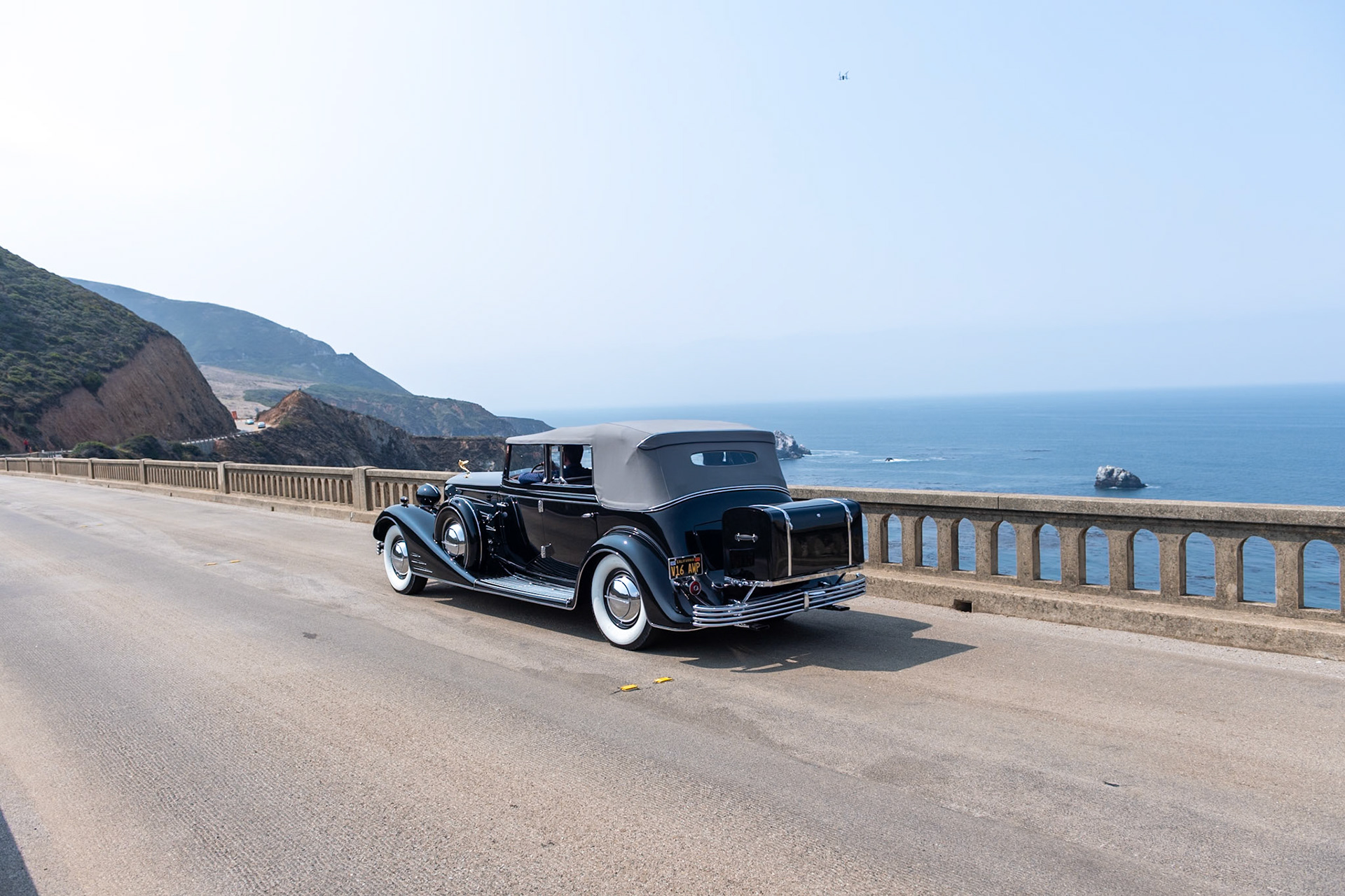 In 1930 Cadillac introduced two new engines, a new V-12 and a groundbreaking V-16 engine that immediately placed the company alongside other prestigious manufacturers, including Hispano-Suiza, Lagonda, Rolls-Royce and its chief rival, Packard. Both new engines were designed by Owen Nacker of Marmon fame but they were very expensive. When bodied, a V-16 Imperial Cabriolet started at $6,250 and the top-of-the-line All Weather Phaeton was a headline-grabbing $8,000. This Fleetwood All Weather Phaeton, featuring a special-order division window and an all cloth interior, is one of just seven similar cars built by Cadillac in 1933, and one of only two that have survived.