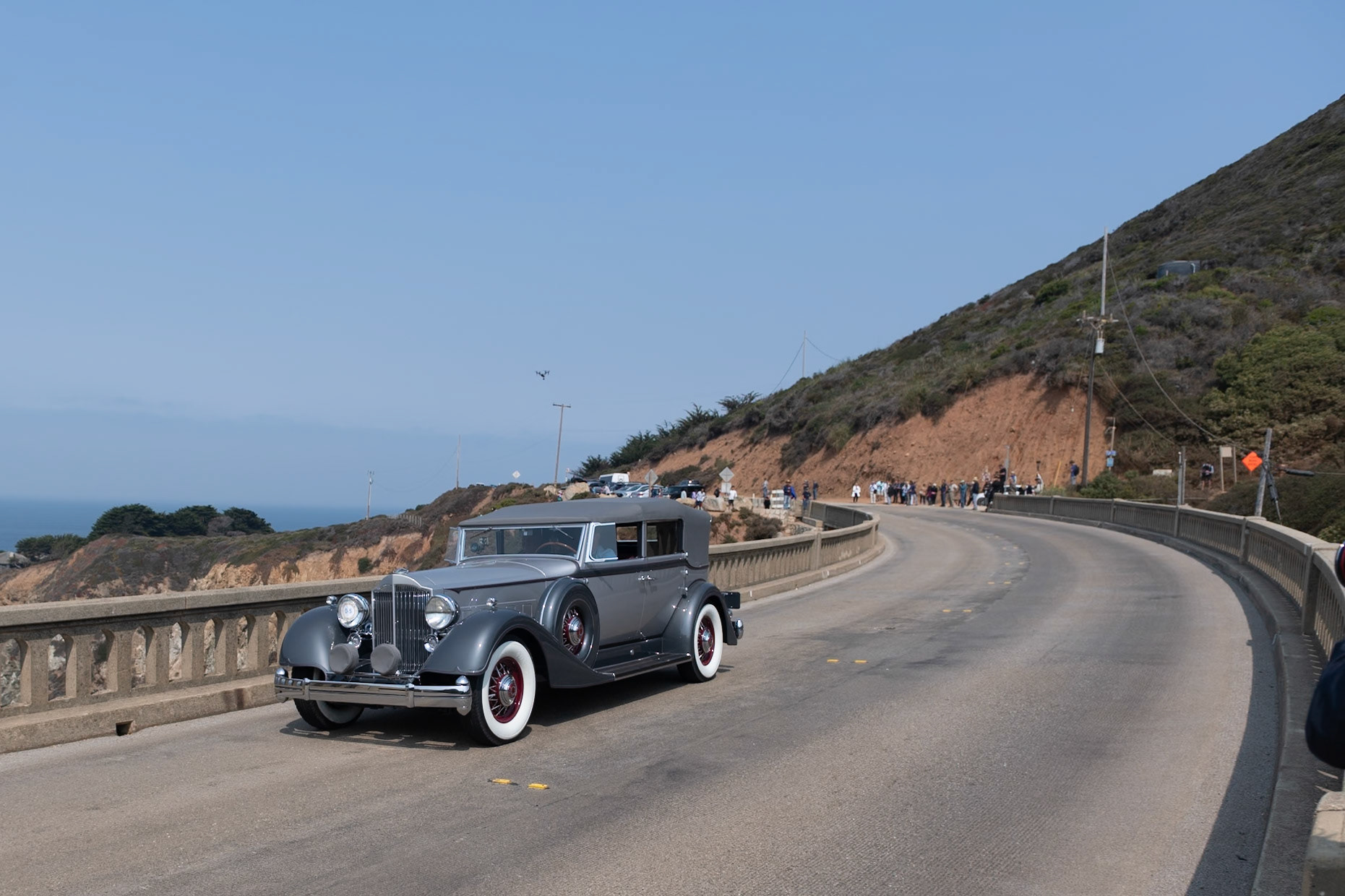 The 11th Series Packard Twelve is considered to be one of the finest automobiles produced by Packard and one of the most significant creations of the classic car era. It is powered by a 445-cubic-inch, side-valve V12 engine that was originally designed for a front-wheel-drive project that was never built and was first fitted in a production car in 1932 and dubbed the Twin Six. By 1933 the model name was changed to Twelve in keeping with the rest of the Packard range. This car is thought to be one of only three 1107 Convertible Sedans ever built. It was found partially dismantled in the basement of a house in central California. This is the first time the car has been shown in public since its restoration.
