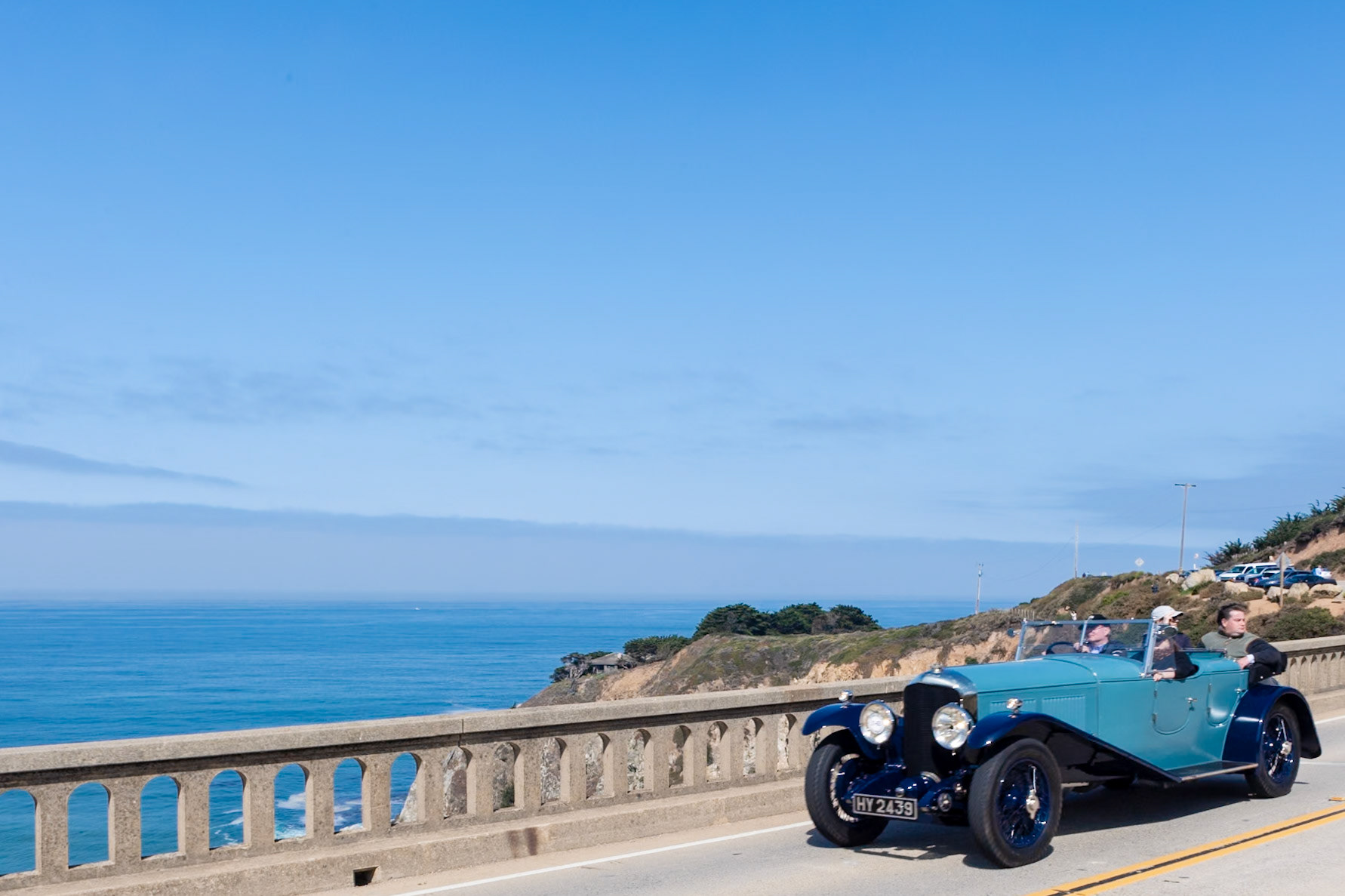 The Bentley Speed Six chassis was introduced in 1928 as a more powerful and sporting version of the 6½ Litre known as the Big Six. Bentley built this car for Sir Egbert Cadbury, a member of the Cadbury chocolate family who had served as a pilot in World War I and shot down two Zeppelins on their way to bomb London. He kept the car until 1954, but after a time, he had its original Mulliner saloon body replaced with this Vanden Plas “bobtail” coachwork from another Speed Six. Only four of these distinctive bodies were made by Vanden Plas and three survive. The first was built on a 4½ Litre chassis for the Le Mans Bentley Boy, Bertie Kensington Moir, and was used as a demonstrator at his Bentley dealership. This special Bentley has recently been restored with “new” Rexine fabric made to the exact specification of the original Vanden Plas body.