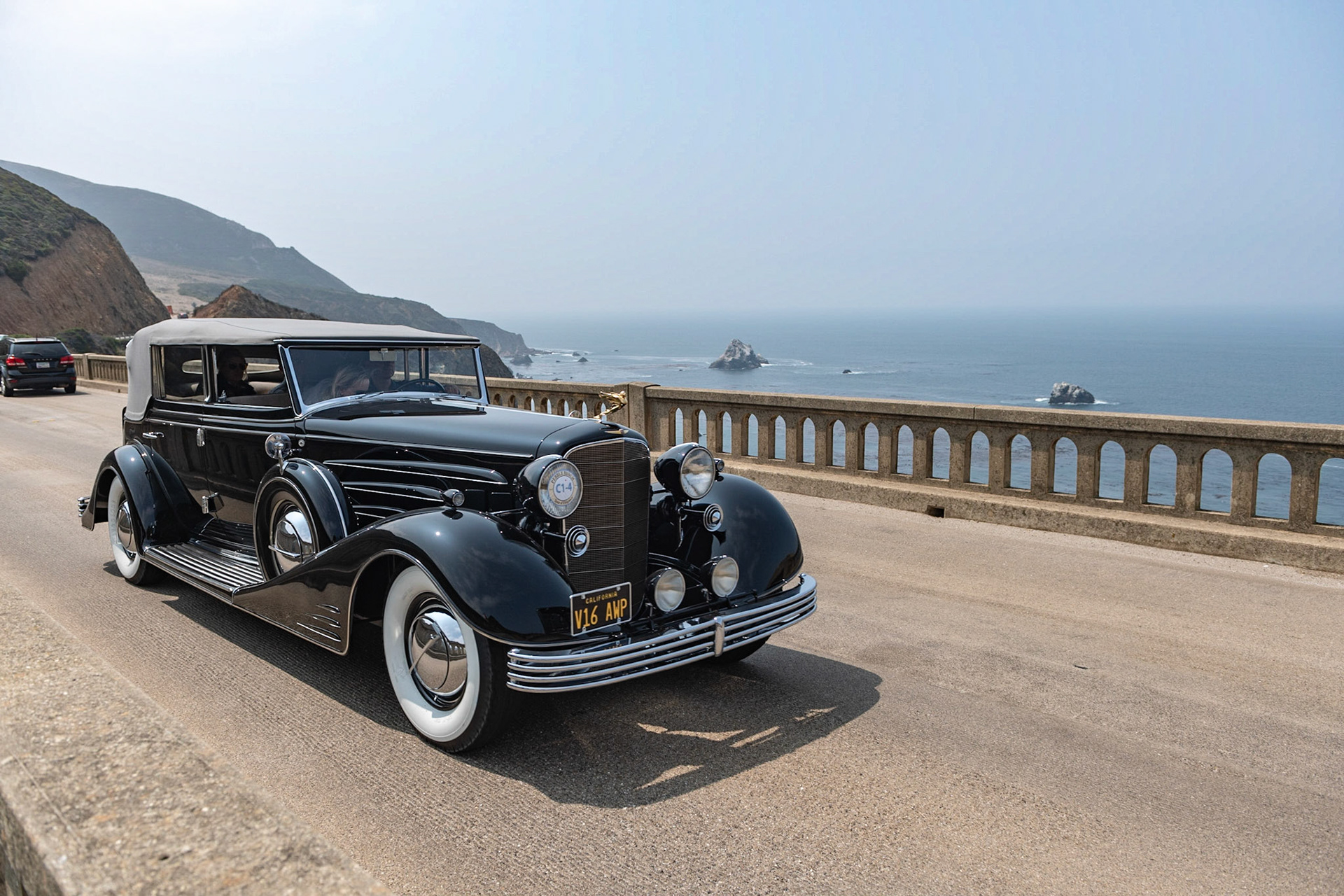 In 1930 Cadillac introduced two new engines, a new V-12 and a groundbreaking V-16 engine that immediately placed the company alongside other prestigious manufacturers, including Hispano-Suiza, Lagonda, Rolls-Royce and its chief rival, Packard. Both new engines were designed by Owen Nacker of Marmon fame but they were very expensive. When bodied, a V-16 Imperial Cabriolet started at $6,250 and the top-of-the-line All Weather Phaeton was a headline-grabbing $8,000. This Fleetwood All Weather Phaeton, featuring a special-order division window and an all cloth interior, is one of just seven similar cars built by Cadillac in 1933, and one of only two that have survived.