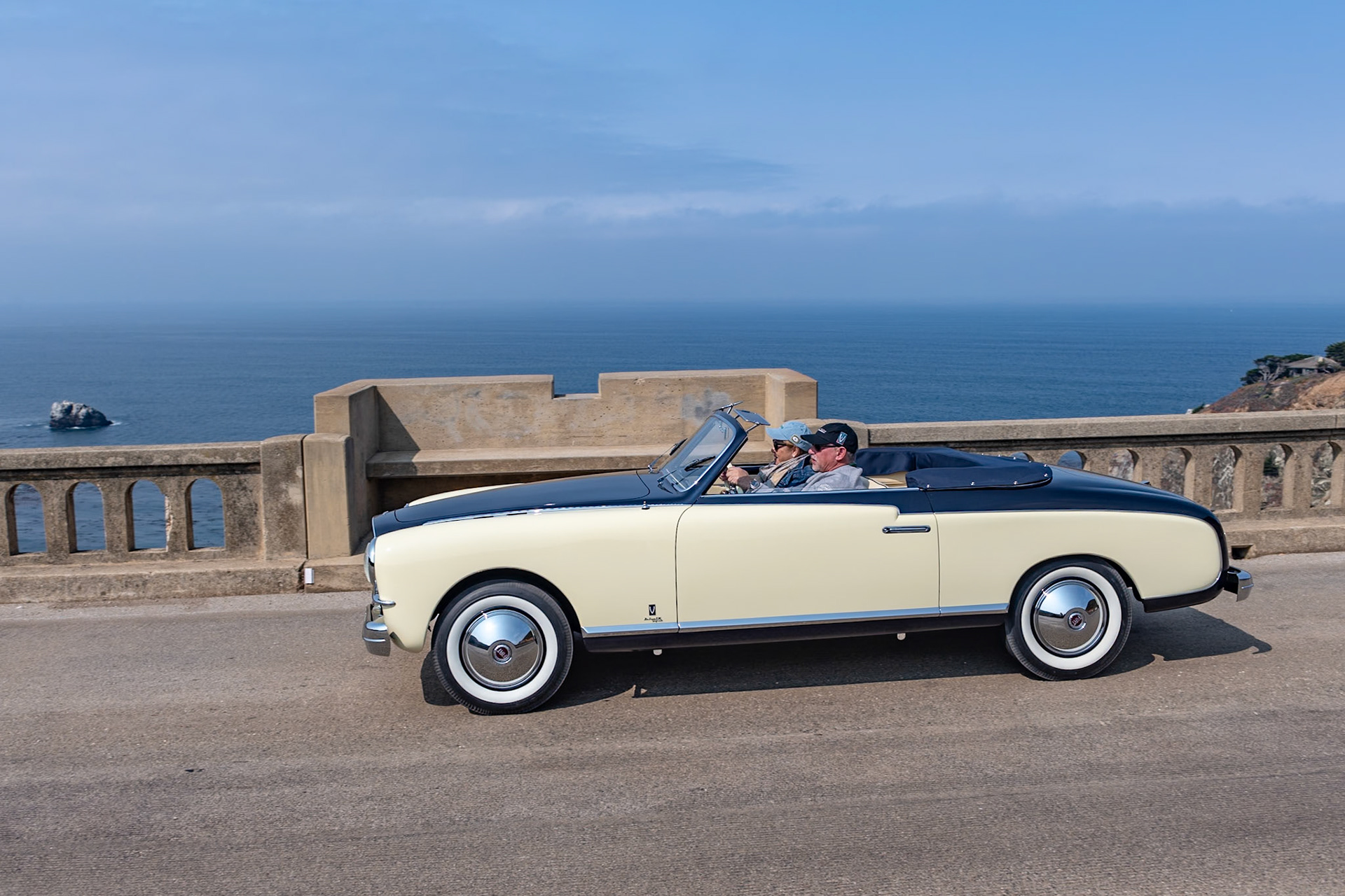 Fiat introduced its first all-new postwar passenger car, the Fiat 1400, in 1950, and it soon became the basis for many of the great Italian carrozzerie. This unique Fiat 1400 Cabriolet was designed by Giovanni Michelotti and bodied by Carrozzeria Vignale specifically for the 1952 Turin Motor Show, and it was later shown at the Concorso d’Eleganza dell’Automobile at the Villa Borghese in Rome. After seeing the car there, California resident Dorothea Herrsher purchased it from Vignale. She was very proud of her new toy, and in October 1952 she exhibited it at the Oakland Sports Car Show, where it was first in class. Its final public appearance was at a 1953 concours at the Ambassador Hotel in Los Angeles, where Herrsher was escorted by actor John Hart, who played The Lone Ranger. The Fiat was later driven by actor Kirk Douglas in the 1955 movie The Racers. The car was last registered in 1964 and was not seen for many years. Its current owner acquired the car in 2015, and it was returned to Italy for a complete restoration to ready it for Pebble Beach.