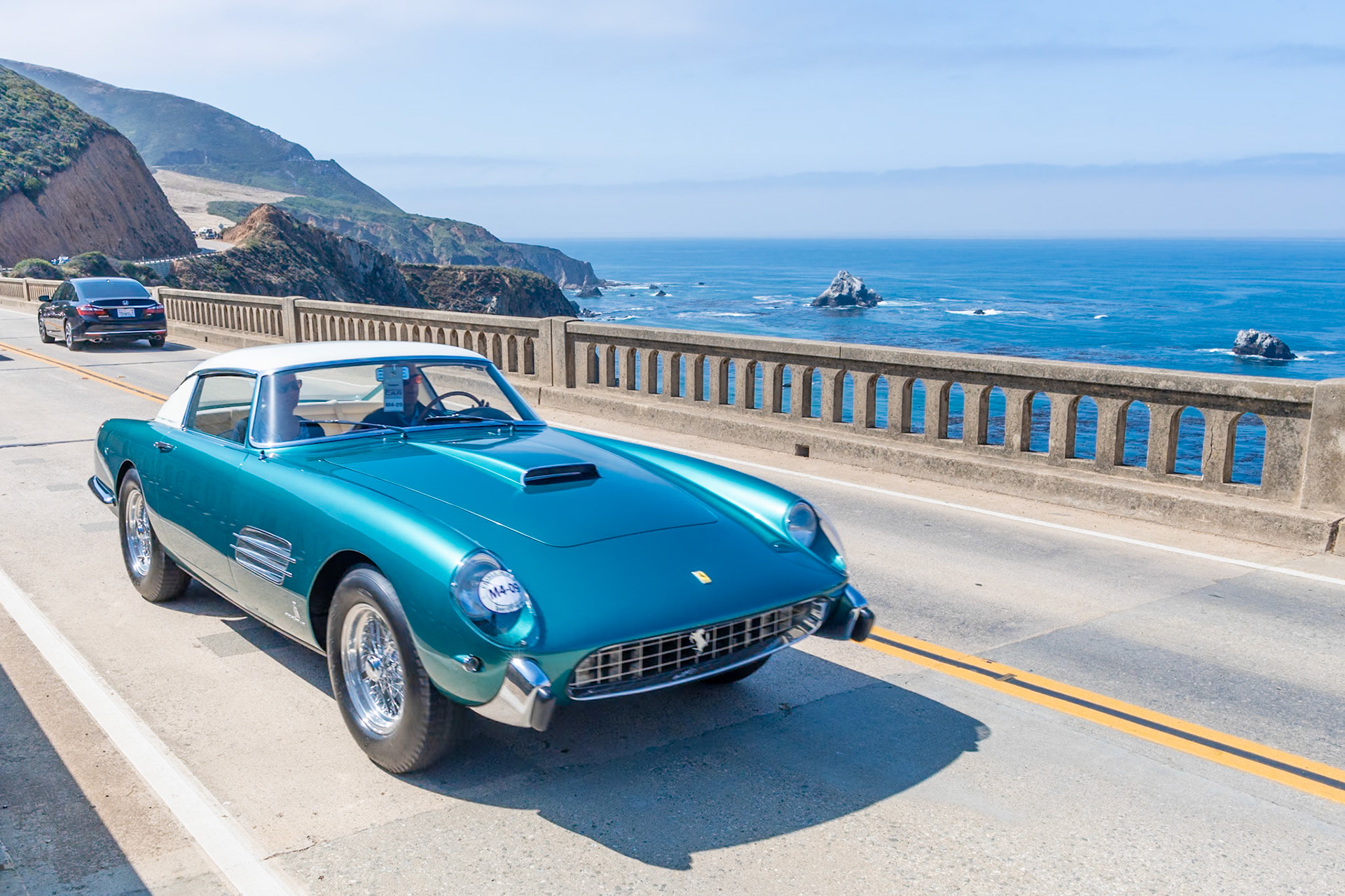 This Superfast Coupe (chassis 0719SA), built on the 410 Superamerica chassis with a 4.9-liter engine, was created for the Dutch Ferrari collector and NART benefactor (and appropriately named) Jan de Vroom of New York City. De Vroom was an amateur racer who drove Ferraris at Sebring, Nassau, Palm Springs and Le Mans in 1957, along with George Arents, another of Luigi Chinetti’s NART financiers. This Ferrari was first displayed on the Pinin Farina stand at the 1957 Paris Auto Show and then the Turin Motor Show, and its sleek design later appeared on the cover of Sports Car Illustrated. The car was acquired by its current owner in 2003.