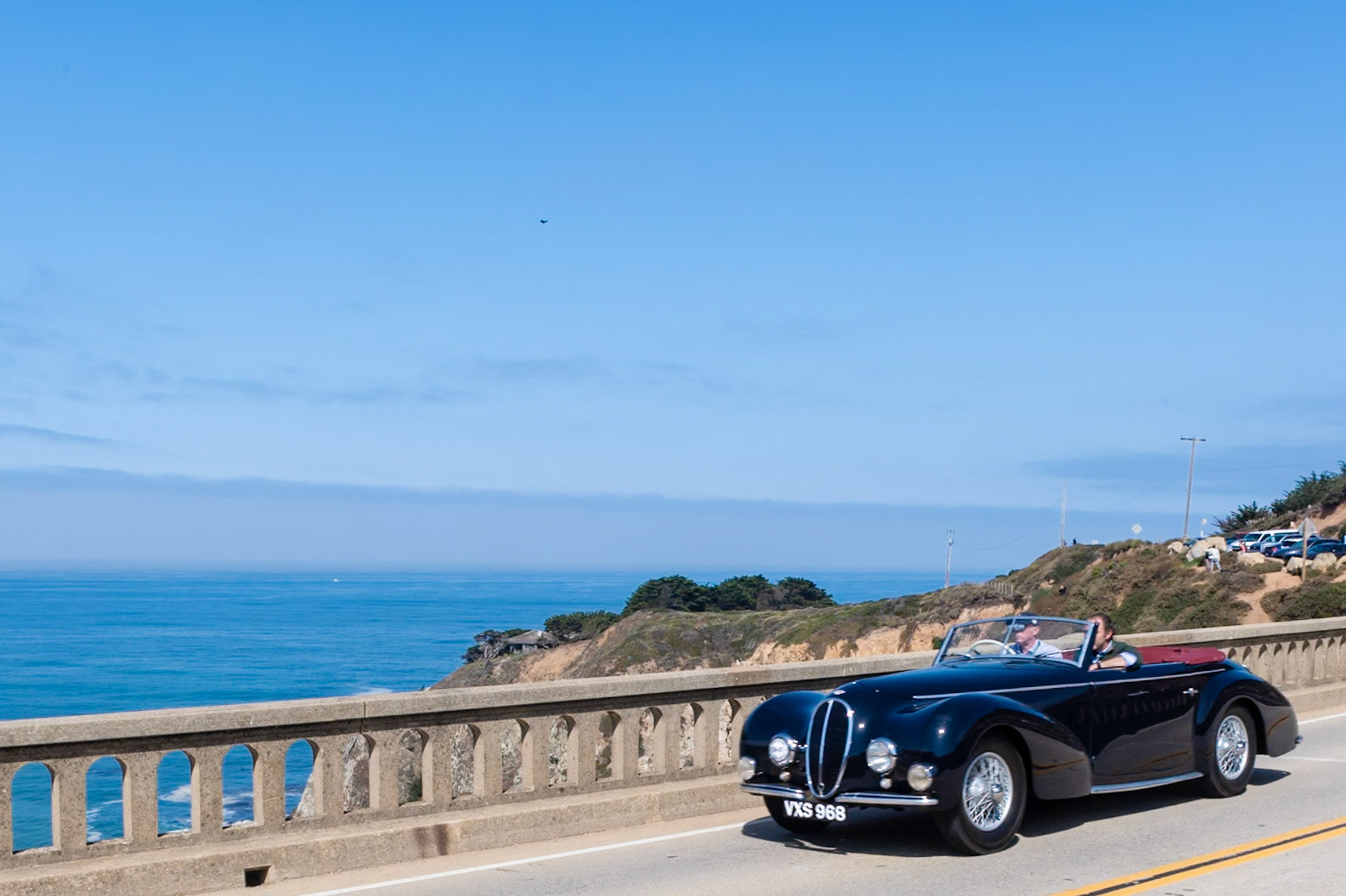The first Delahaye 135, built in 1935, was powered by a 3.2-liter, 6-cylinder overhead-valve engine with triple carburetors that produced over 100 bhp. A 135SC recorded the marque’s greatest racing success when it was victorious at the 24 Hours of Le Mans in 1938. World War II brought production to a halt, but soon after fighting ceased, Delahaye introduced the new 135M with an engine enlarged to 3.6-liters. This 1946 Delahaye 135M (chassis 800269) was dispatched to the Swiss coachbuilder Graber, who designed this elegant and modern cabriolet body. It is one of just two cars built by Graber in this style. The car was equipped with a Cotal pre-selector gearbox, one of two transmission options at the time. The first owner, who lived in Switzerland, had the engine replaced with the new and more powerful MS engine in 1947. The car remained in Switzerland until 2007. Its current British owner has refreshed the car.