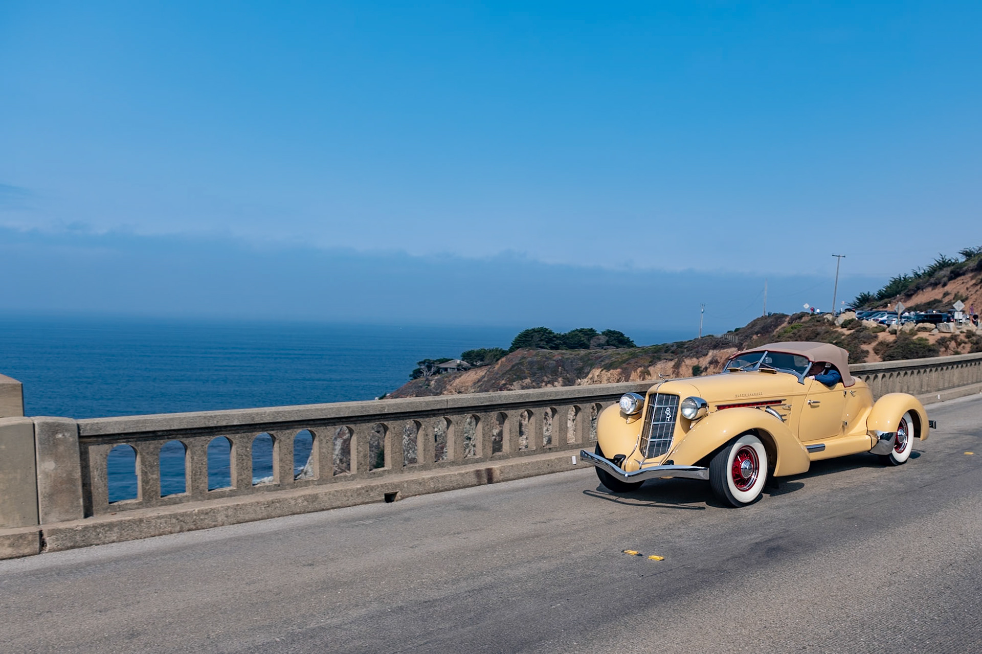 Alan Leamy began work as a designer at Auburn Automobile Company in 1928 and styled the marque’s early speedsters. But the later Auburn 851 Speedster was styled by ex-Duesenberg designer Gordon Buehrig and is considered to be his masterpiece. His Auburn 851/852 Speedsters had pontoon fenders and no running boards. The streamlined 2-seater was powered by a 150 hp supercharged Lycoming 8-cylinder engine and was the first stock American car to be timed at over 100 mph for a 12-hour period. Fresh from its frame-off restoration, this very pure 851 Speedster is shown exactly as it was when new, painted in its original colors and with its correct interior trim. Interestingly, this car was originally owned by one of the Auburn’s test drivers.