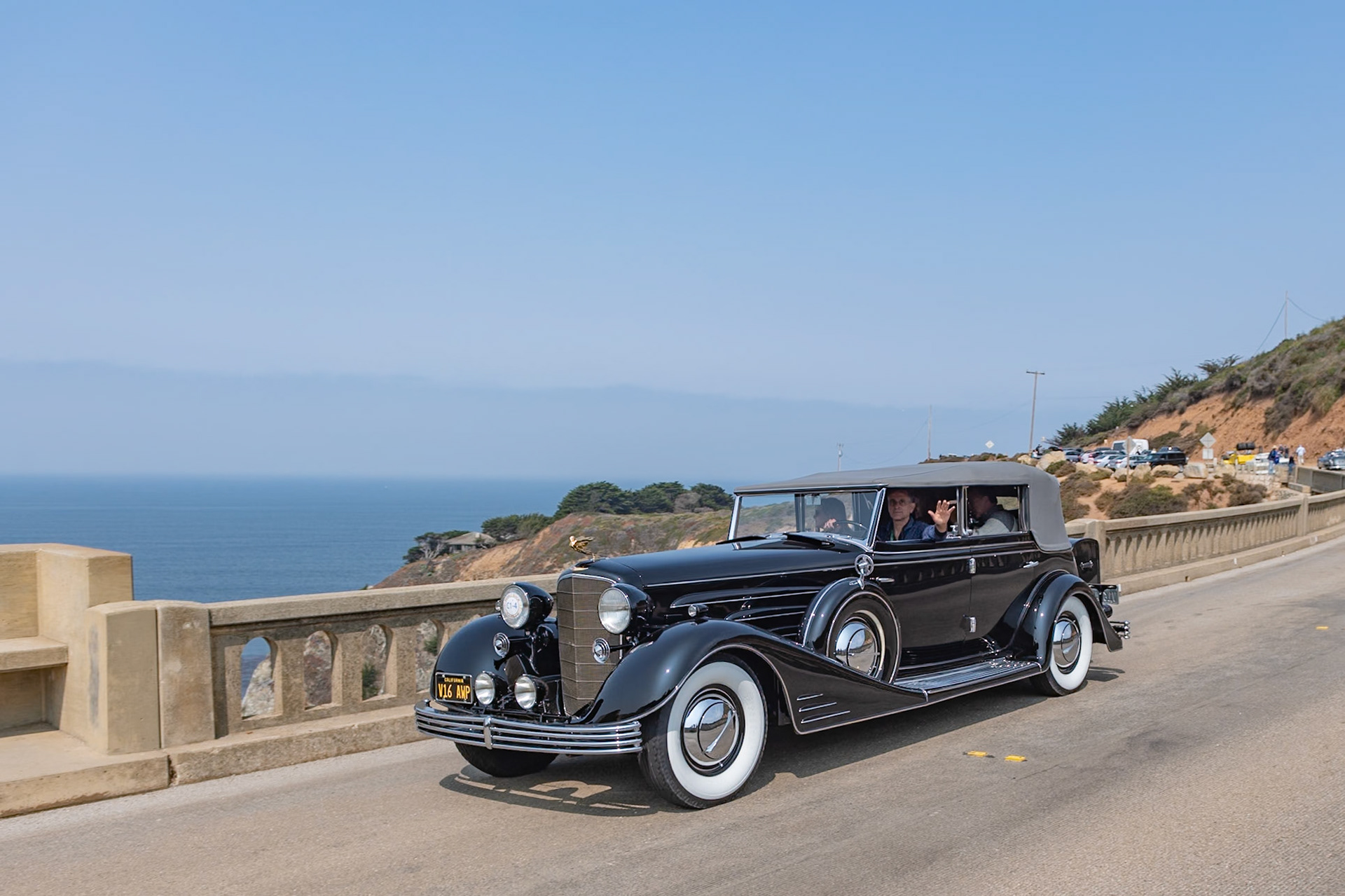 In 1930 Cadillac introduced two new engines, a new V-12 and a groundbreaking V-16 engine that immediately placed the company alongside other prestigious manufacturers, including Hispano-Suiza, Lagonda, Rolls-Royce and its chief rival, Packard. Both new engines were designed by Owen Nacker of Marmon fame but they were very expensive. When bodied, a V-16 Imperial Cabriolet started at $6,250 and the top-of-the-line All Weather Phaeton was a headline-grabbing $8,000. This Fleetwood All Weather Phaeton, featuring a special-order division window and an all cloth interior, is one of just seven similar cars built by Cadillac in 1933, and one of only two that have survived.