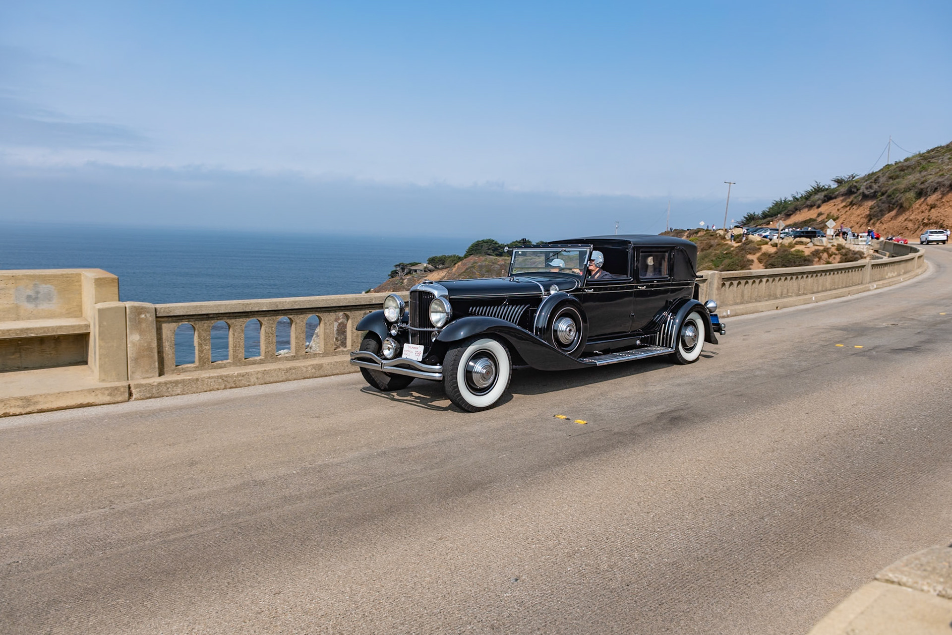 This Duesenberg Model J Berline (J374) has Rollston’s open-front, town car coachwork. Rollston bodied some of the finest American marques during the 1930s, including 57 bodies created for the Duesenberg Model J and JN chassis. This Duesenberg has the skirted fenders and 17-inch wheels typical of the mid-1930s trend toward a more streamlined look. Rollston’s design used the length of the chassis to make a perfectly proportioned automobile on both the outside and inside, which features beautiful inlaid wood panels. Purchased new by a Chicago banker, this car was sold in 1942 to its next owner, and in 1959 to the Snyder family, with whom it still resides today. This is a very original, low-mileage example of a formal-bodied Model J Duesenberg and it has won the Snyder family many awards over the last 60 years.