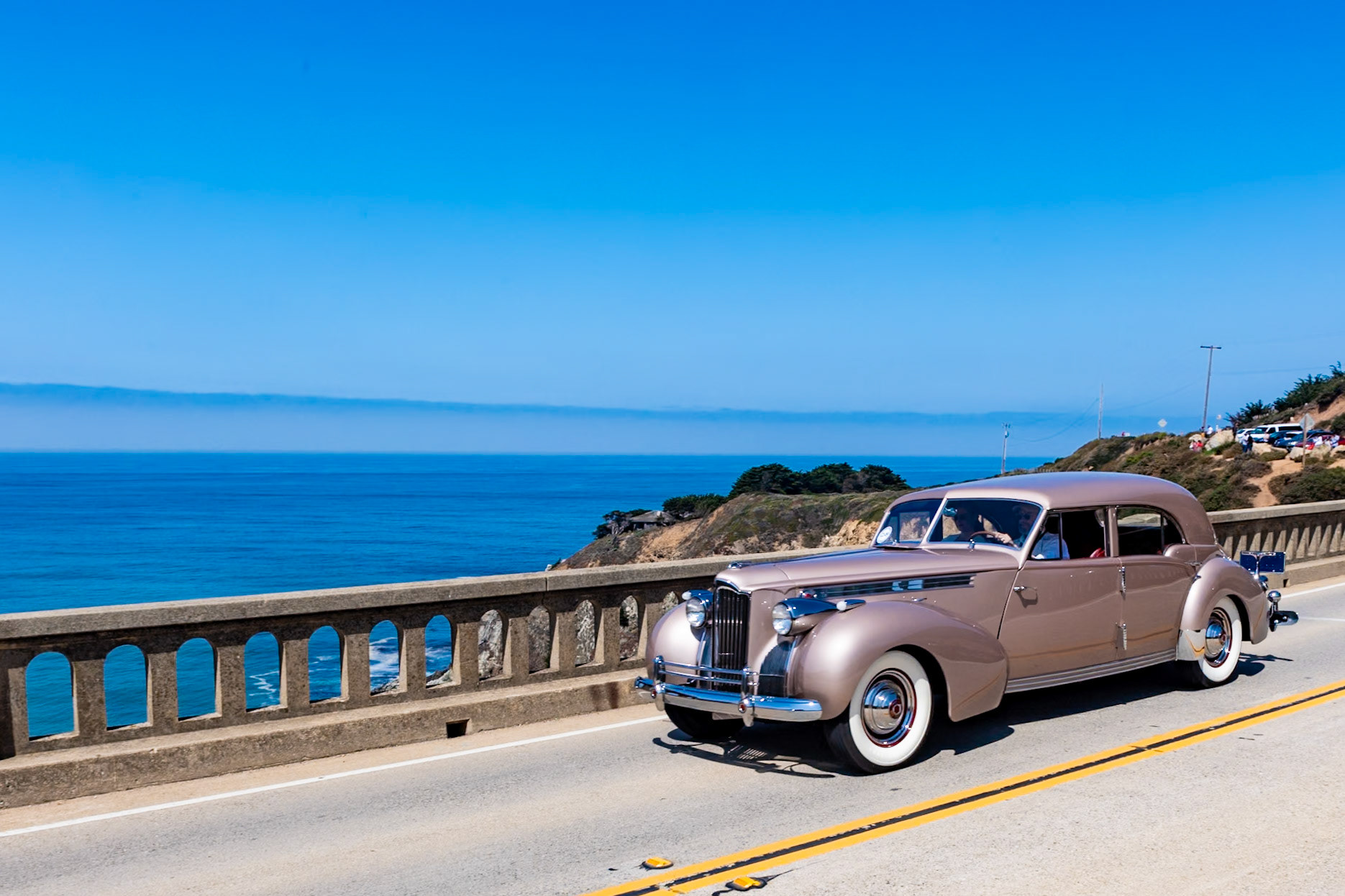 The new 180 Series became the Packard’s top-of-the-range car for 1940. Sadly, the new decade heralded the beginning of the end for glorious coachbuilt cars of the Classic Era. Rollson bodies were often acknowledged as the strongest of these classic coachbuilt gems; like the Packard chassis, they were over-engineered using only the finest materials and castings. This unique Sport Sedan was ordered by Ricardo La Costa, a judge in Puerto Rico. Wood-framed and built of aluminum the finished car was shipped to the judge’s home, where it joined several other Packards already in his garage. Due to the humid salt air of San Juan, the Packard did not age well. It was returned to the United States, where it was shown a few times and then was placed in storage. Its current owner acquired the car in 2013 and has re-restored it to its original color and interior.
