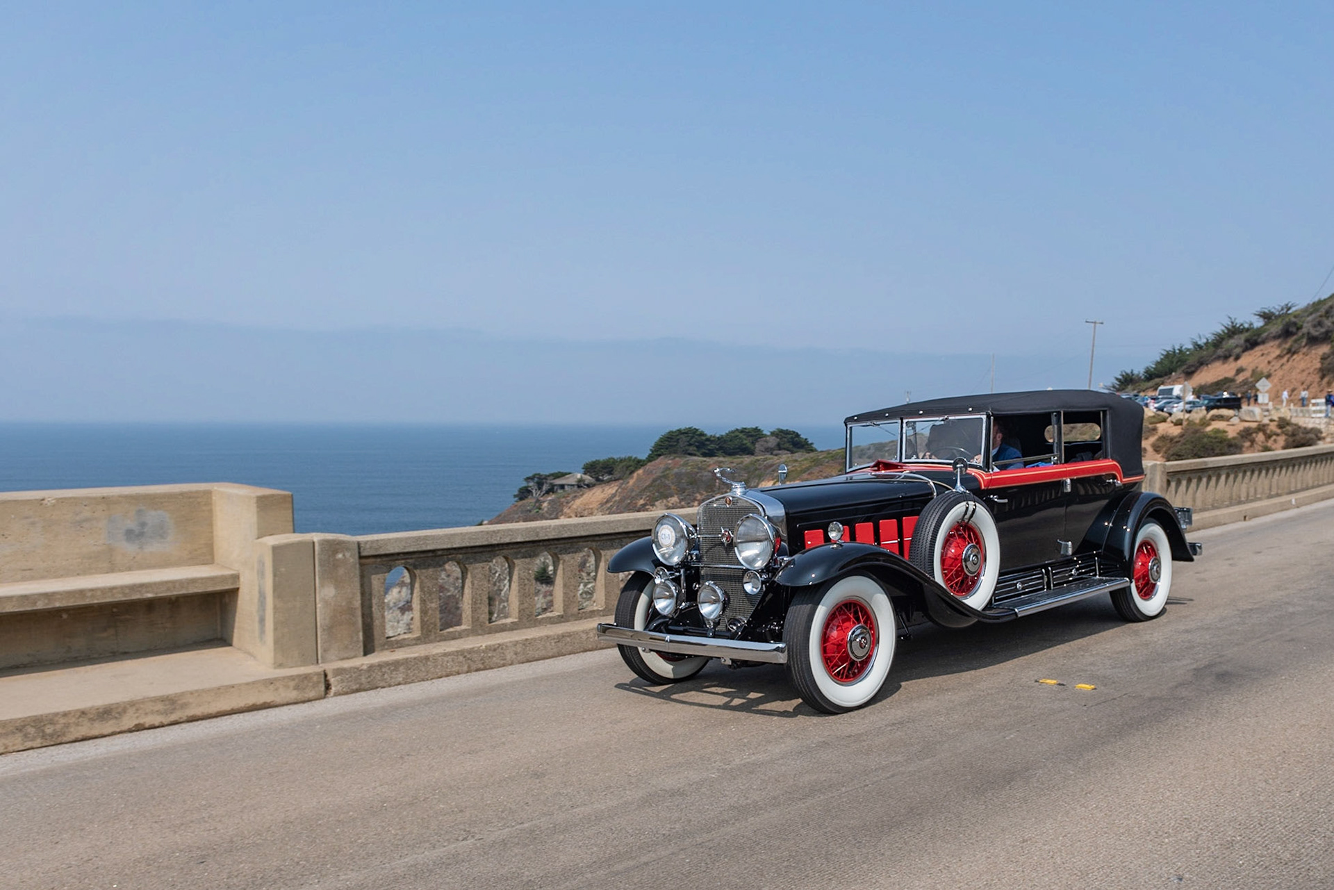 Cadillac created the V-16 to exceed the standards of the best automobiles in the world—particularly the Duesenberg Model J in the American market. Cadillac introduced its new ultra-luxurious car with its new 16-cylinder engine at the 1930 New York Auto Salon, where it caused a sensation. They offered a number of Fleetwood bodies on the 1930–31 Series 452A chassis but the most successful was the All Weather Phaeton. The V-16 Phaeton cost more than ten times the price of a contemporary Chevrolet convertible, and few people could afford such luxury due to the shrinking depression-era car market. This particular car was sold new to the jewelers Tiffany in Chicago on March 14, 1930. After several later owners, including well-known V-16 authority Jim Pearson, it was restored to its original factory specification in 1990. It has recently been refreshed by its current owner.