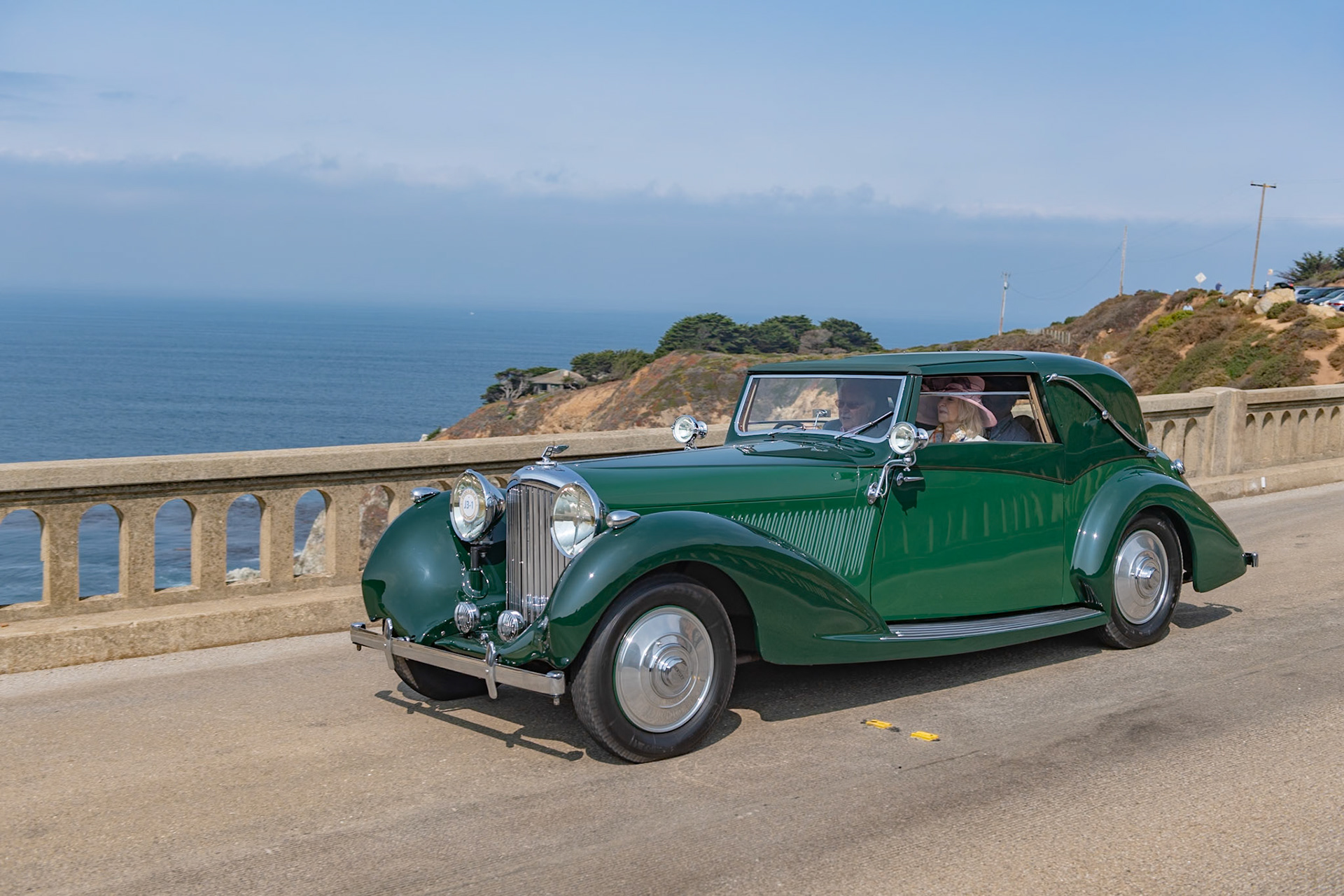 This is the first of two 4¼ Litre Bentleys built by Gurney Nutting and known as the Rothschild Bentley Sedancas. This car was commissioned for Madame Yvonne Cahen d’Anvers Rothschild, and it bears a strong resemblance to Hispano-Suizas supplied to other members of the famous banking family. But Madame Rothschild canceled the order before the car was finished, so it was sold to William Rhodes-Moorhouse. A keen sportsman, “Willie” represented Great Britain as a ski-jumper in the 1936 Winter Olympics and later served as a fighter pilot with the Royal Air Force, flying Blenheims and Hurricanes with the famous 601 squadron. In fact, he was awarded the Distinguished Flying Cross in July 1940 before being shot down that September. So the car saw little use until after the conflict. The car had several British owners then was acquired by Bentley authority and Pebble Beach Concours Selection Committee Member Peter Hageman, who owned it from 1995 to 2001. Its present owner added the Bentley to his collection in 2012.