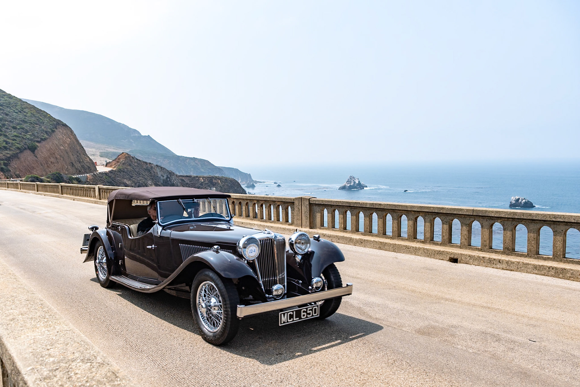 In 1929 Sir John Black of the Standard Motor Company and William Lyons of the Swallow Sidecar Company teamed up to produce a one-off sports car; in effect this was the first SS sports car. Later, in 1931, the Standard company built a chassis that was intended only for Swallow bodies. This union between the two companies, now called Standard Swallow or more commonly “SS,” grew, and in 1933 the SS Cars Company Ltd was formed. It offered a variety of body styles, chassis, and configurations from 1934 through 1936. After a long period in storage, this SS1 2½ Litre Tourer was purchased by its current owner in 2012. The car was in very good, although non-running condition, and it had all its original components. It was restored in 2014.