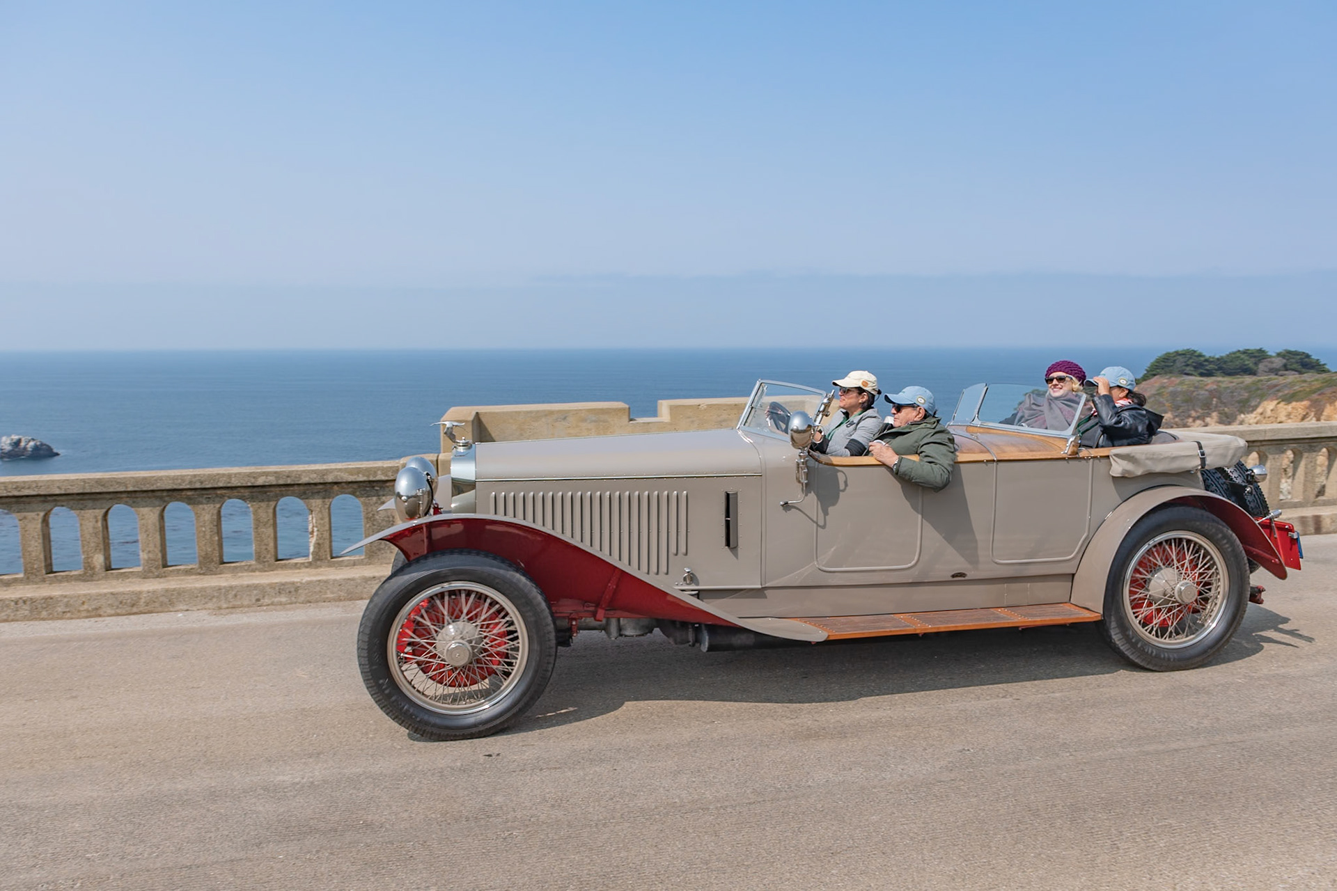 This Hispano-Suiza H6B Labourdette Tourer was the first Hispano bought by the internationally acknowledged Hispano-Suiza expert and much-missed Jules “J.” Heumann, who served as Chairman of the Pebble Beach Concours for nearly 30 years. The car was restored by J. at home over several years before being awarded Best of Show at Pebble Beach in 1972. This historic car is one of eight Hispanos owned by J. over the years, and it remained with him until his death in 2017. The Hispano-Suiza was the most expensive automobile in Europe during the 1920s, and the H6 series, introduced at the Paris Auto Salon in 1919, was generally acknowledged as the most advanced automobile design in the world. Its overhead-cam, 6-cylinder engine was derived from the Mark Birkigt–designed Hispano-Suiza aircraft engine, used by more than half of the airplanes flown during the First World War. Today this Hispano-Suiza is cared for by its new owners, the Keller family, and is shown in tribute to J.