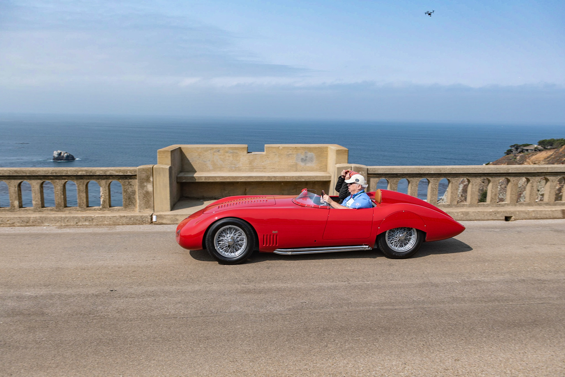 The next evolution of the OSCA MT4 was the TN—short for Tipo Nuovo, which means new type—which appeared in 1955. It was built on a revised, longer chassis and powered by a 1500 cc engine. This OSCA 1500 S Morelli Spider (chassis 1183S) is one of just three streamlined spiders built by Morelli. It was sold to Isabelle Haskell and her husband, Alejandro de Tomaso, who, coincidentally, bought the Maserati factory in 1975. After their first race at the 1000 Kilometres of Buenos Aires in 1957, the couple jointly campaigned the car in Europe and South America until the end of 1959. The car’s second owner, Lonnie Rix, raced the OSCA in the United States until the end of 1960. The current owner bought the car in 1987, and has driven it in vintage races in the United States and has also participated in the Mille Miglia on two occasions.