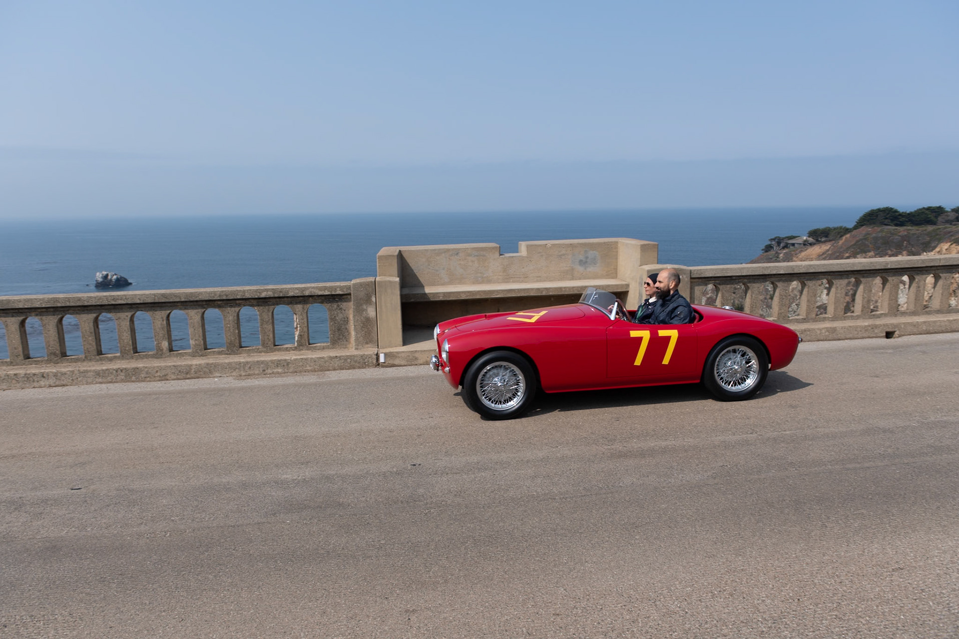 Siata introduced the 300BC, built purely for the American market, in 1951. The Barchetta bodywork was designed by Mario Revelli de Beaumont and built by Nuccio Bertone and Rocco Motto. The little sports cars featured either a 750 cc Crosley or 1100 cc Fiat engine, and due to its great handling, it easily competed with larger-engined Porsches, OSCAs, and MGs. This barchetta (chassis ST435BC) was nicknamed “Little Old 77” by its first owner, journalist and amateur race driver John Bentley. He raced the car for the 1954 season, starting with the 12 Hours of Sebring and ending with the Mount Washington Hillclimb. The car was then sold to Tony Pompeo, who continued to race it in 1955. Six more owners raced the Siata all over North America throughout the 1960s. Its current owner bought the car in 2011.